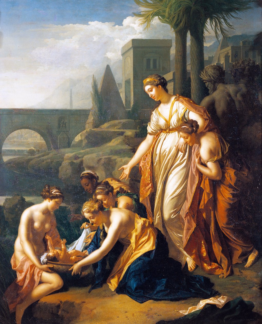 Moses reddet fra vand, af Adriaen van der Werff (1659-1722), 75x60 cm, olie på panel af Adriaan van der Werff