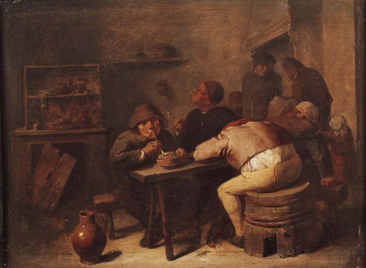 Interiør med rygere af Adriaen Brouwer