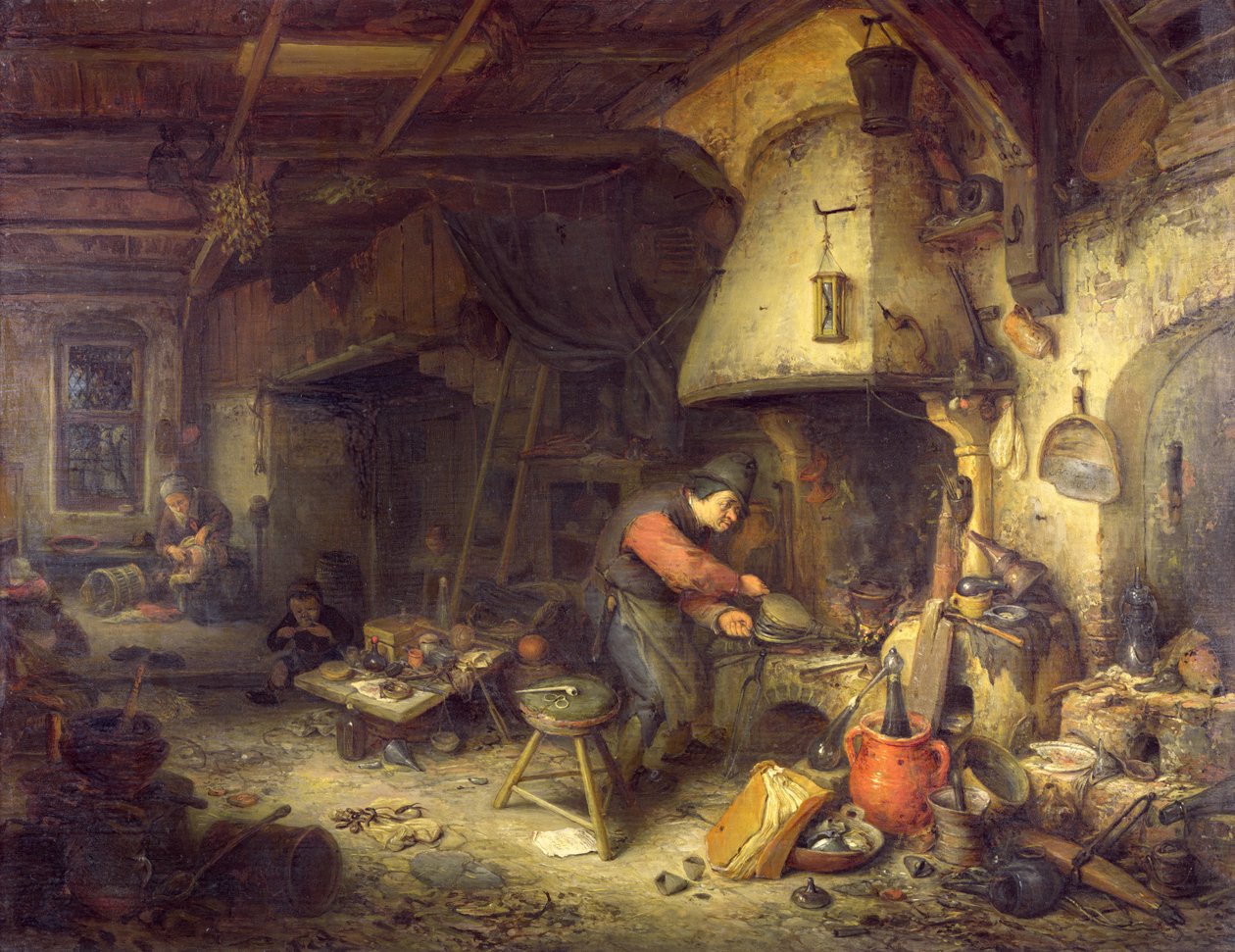 En alkymist, 1611 (olie på eg) af Adriaen Jansz. van Ostade