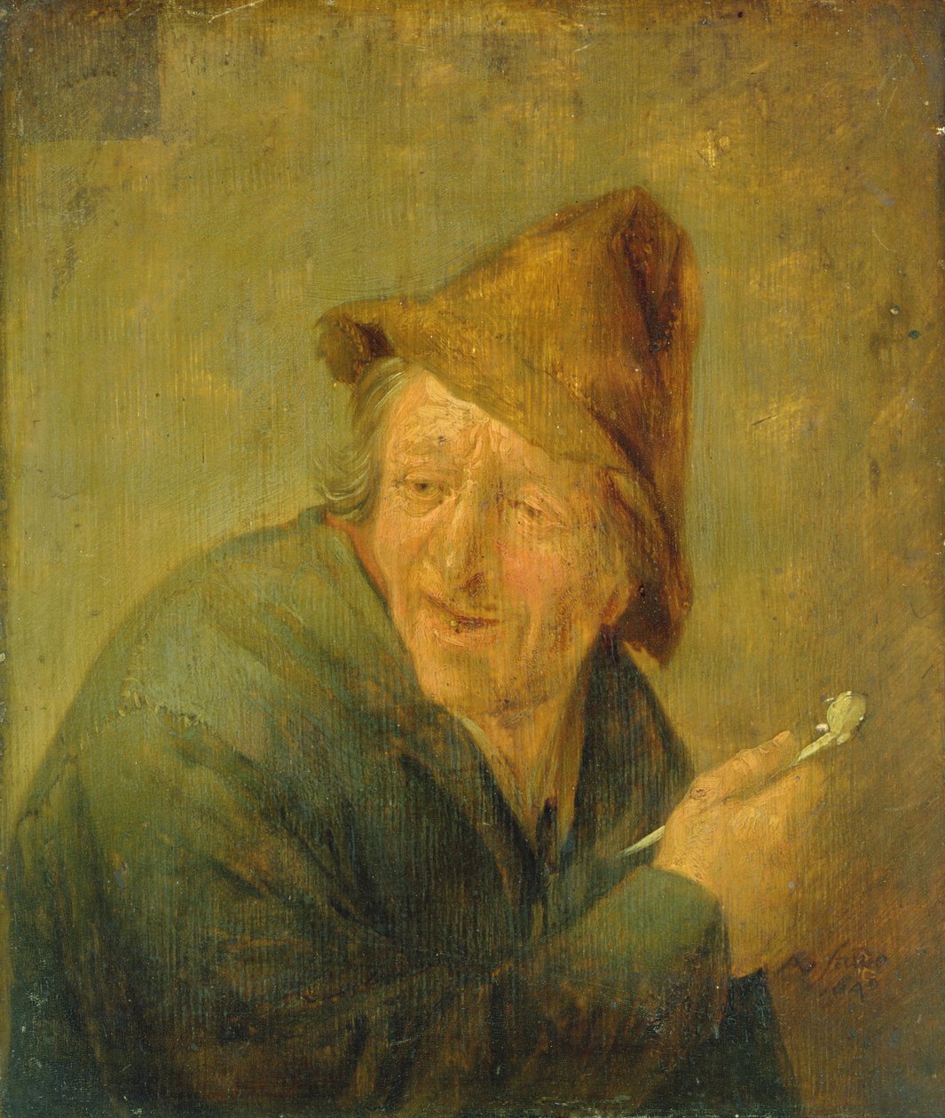 Røgeren, 1640 (olie på egetræsplade) af Adriaen Jansz. van Ostade