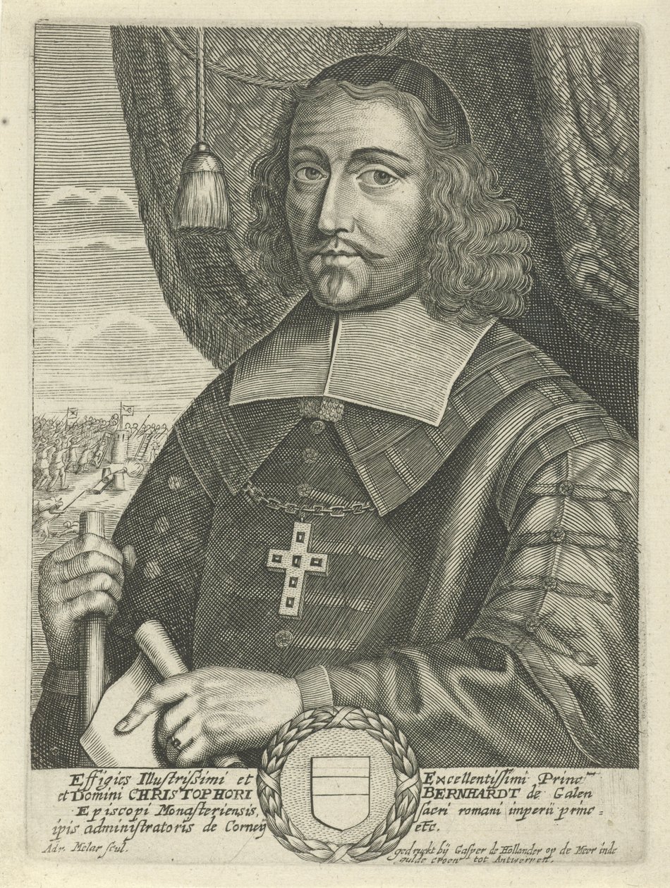 Portræt af Christoph Bernhardt von Galen, biskop af Munster af Adriaen Millaert