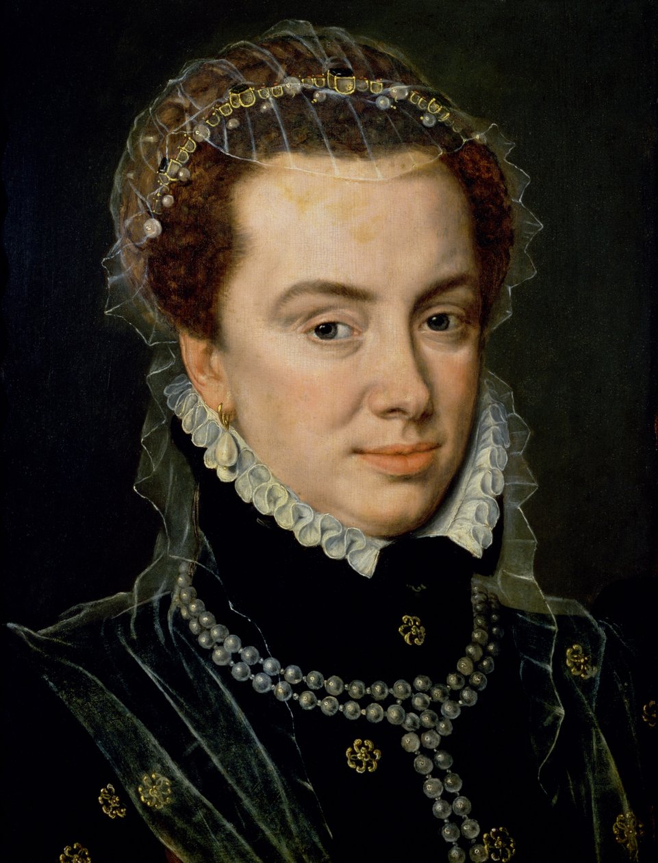 Margaret af Parma (1522-86), regent af Holland, uægte datter af kejser Karl V (1500-58), slutningen af det 16. århundrede (panel) af Adriaen Thomasz Key