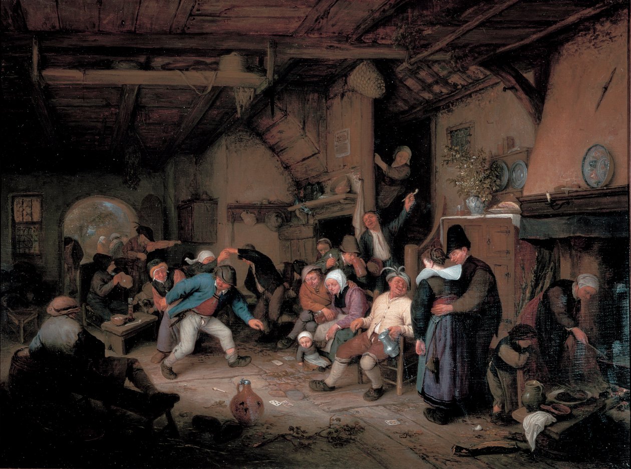 Bønder, der danser i en kro af Adriaen Jansz. van Ostade