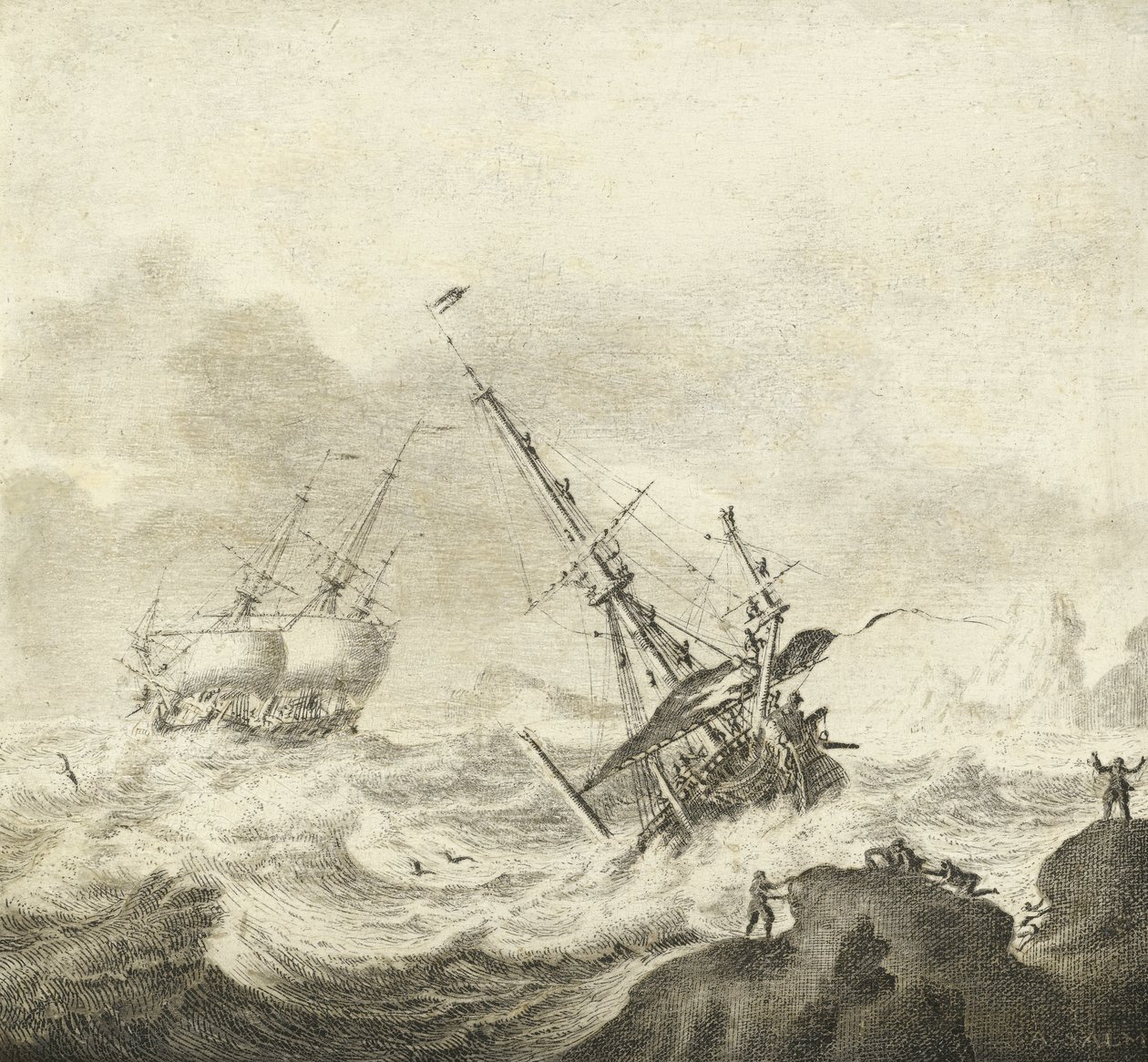 Forsendelse på et stormfuldt hav af Adriaen van Salm