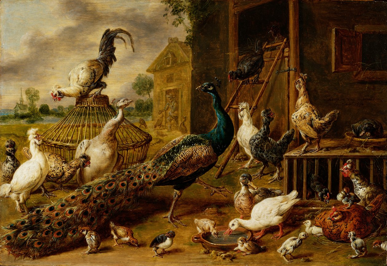 Fjerkræfarm, 1650 af Adriaen van Utrecht
