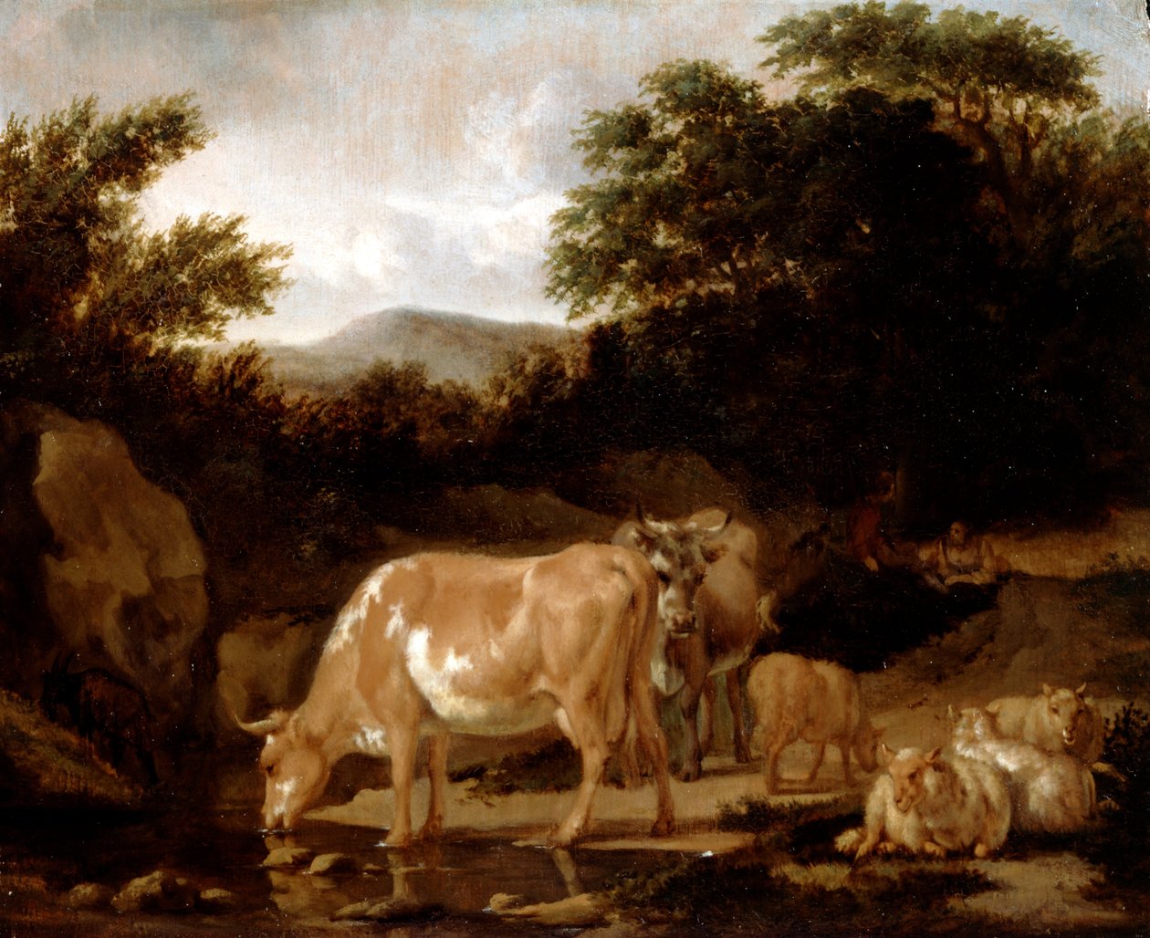 Køer og får i et skov af Adriaen van de Velde