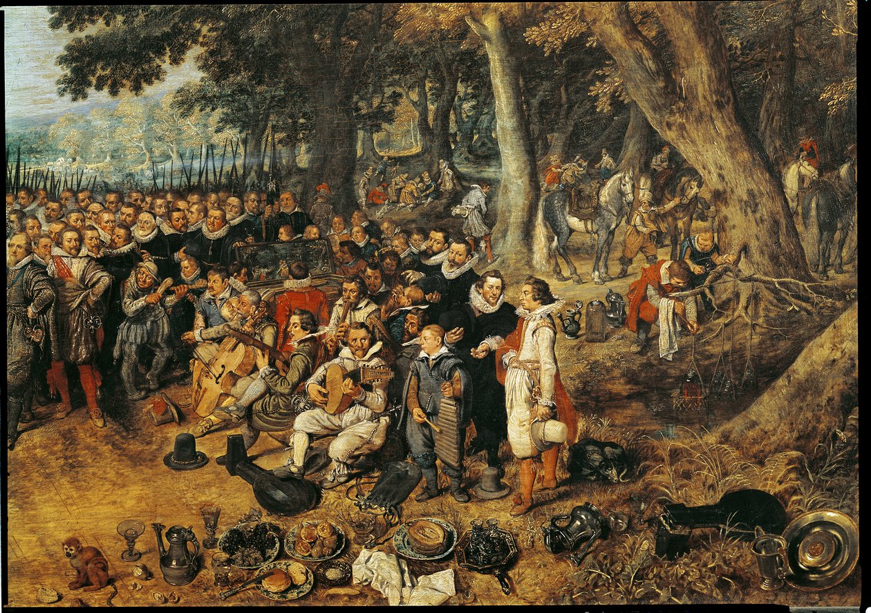 Allegori om våbenhvilen i 1609 mellem Holland og Spanien, detalje af musikere til højre af Adriaen van de Venne