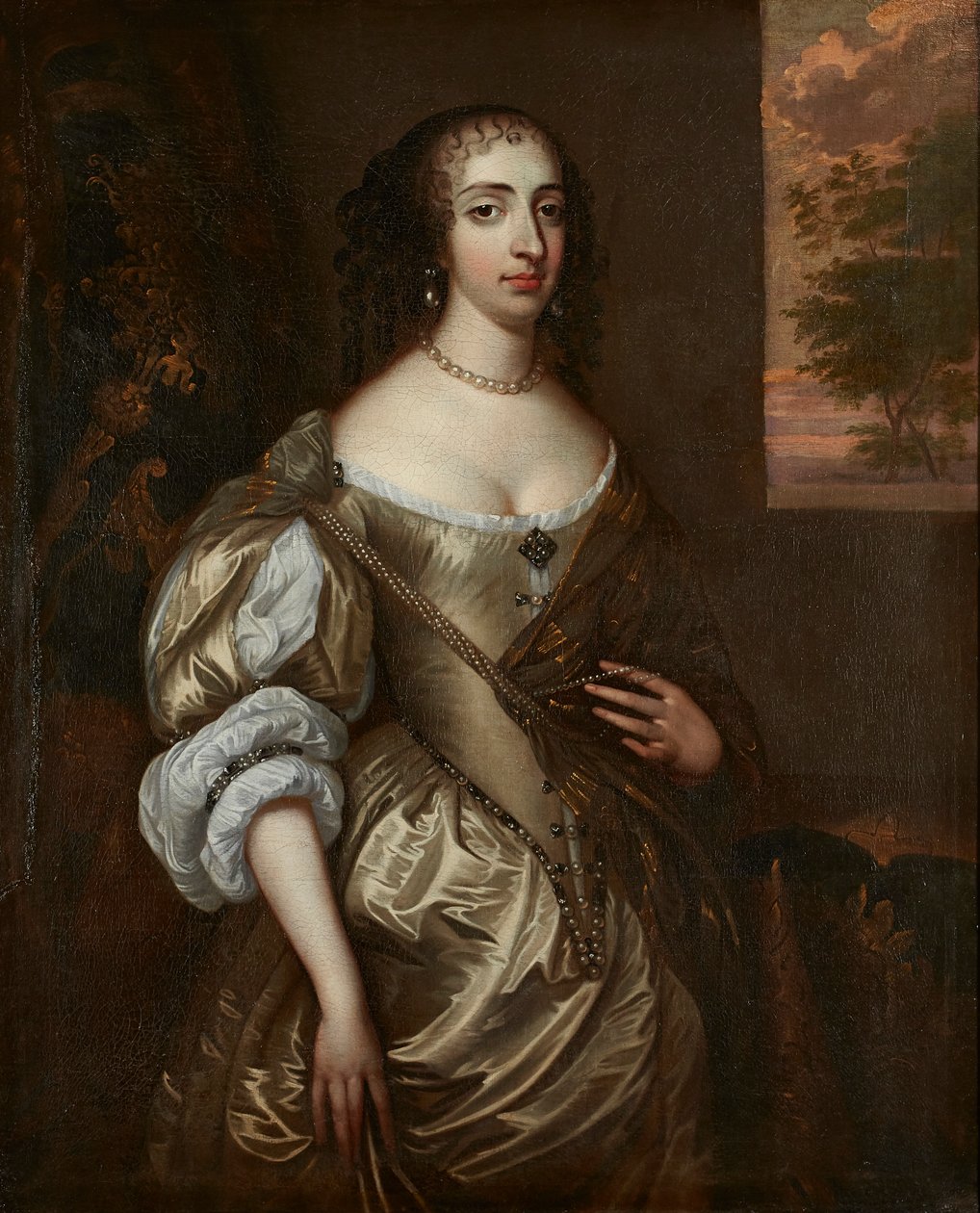 Portræt af Maria af Orange (olie på lærred) af Adriaen (circle of) Hanneman