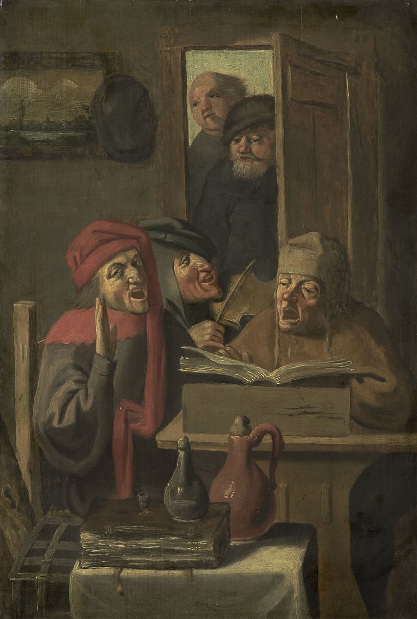 Musikalsk Selskab af Adriaen Brouwer (manner of)
