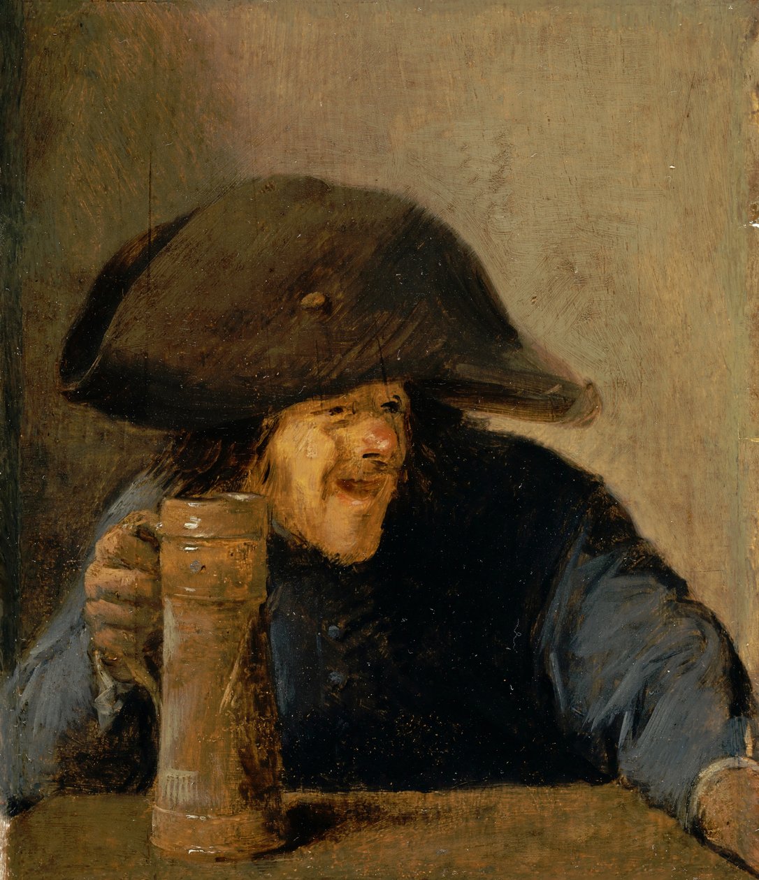 Mand med bicorne og trækrus af Adriaen Brouwer