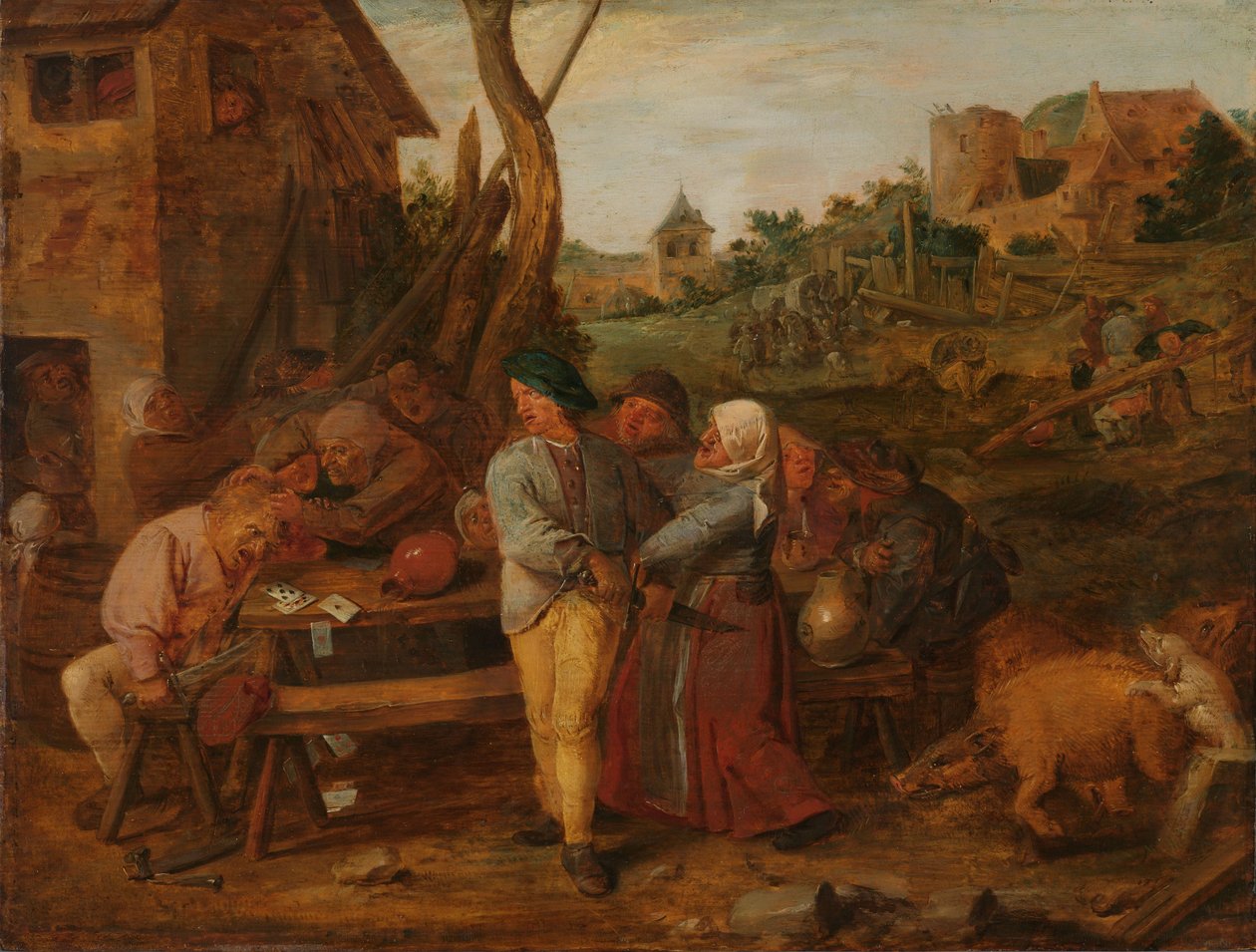 Bonde slagsmål af Adriaen Brouwer