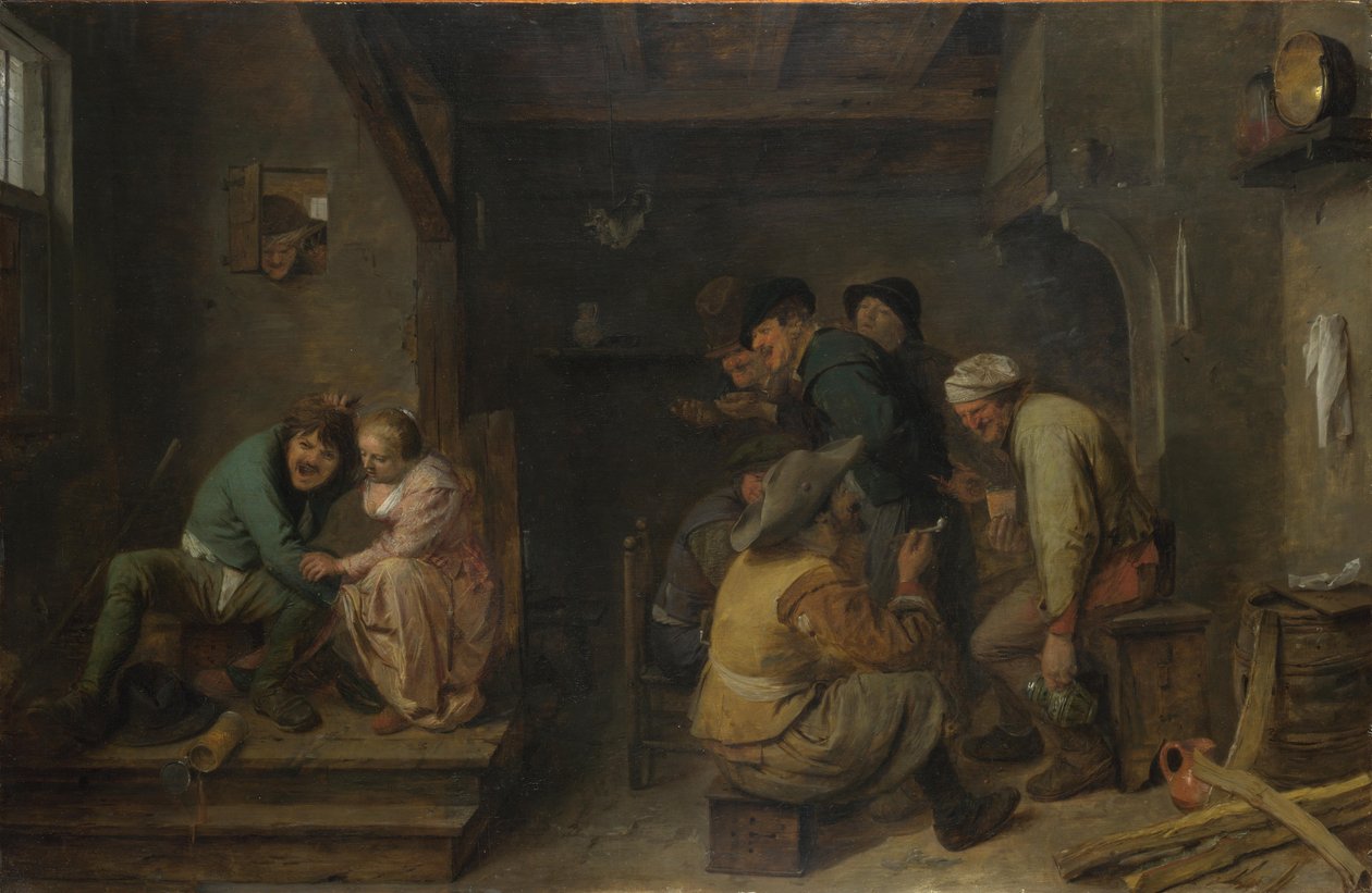 Værtshusscenen af Adriaen Brouwer