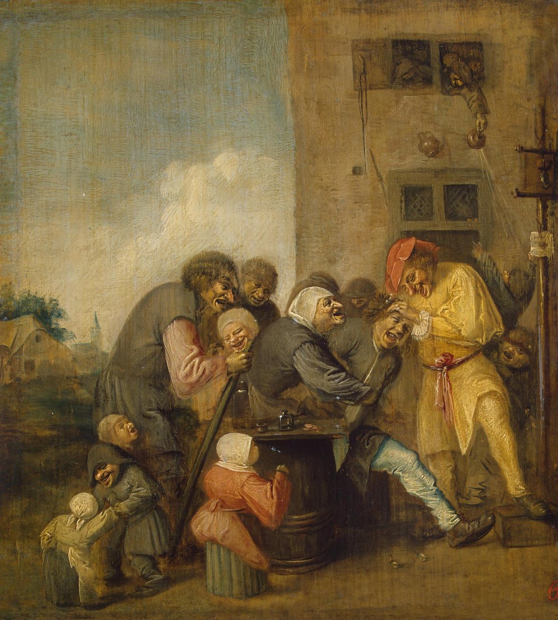 Landsbycharlatan (Operationen for sten i hovedet) af Adriaen Brouwer