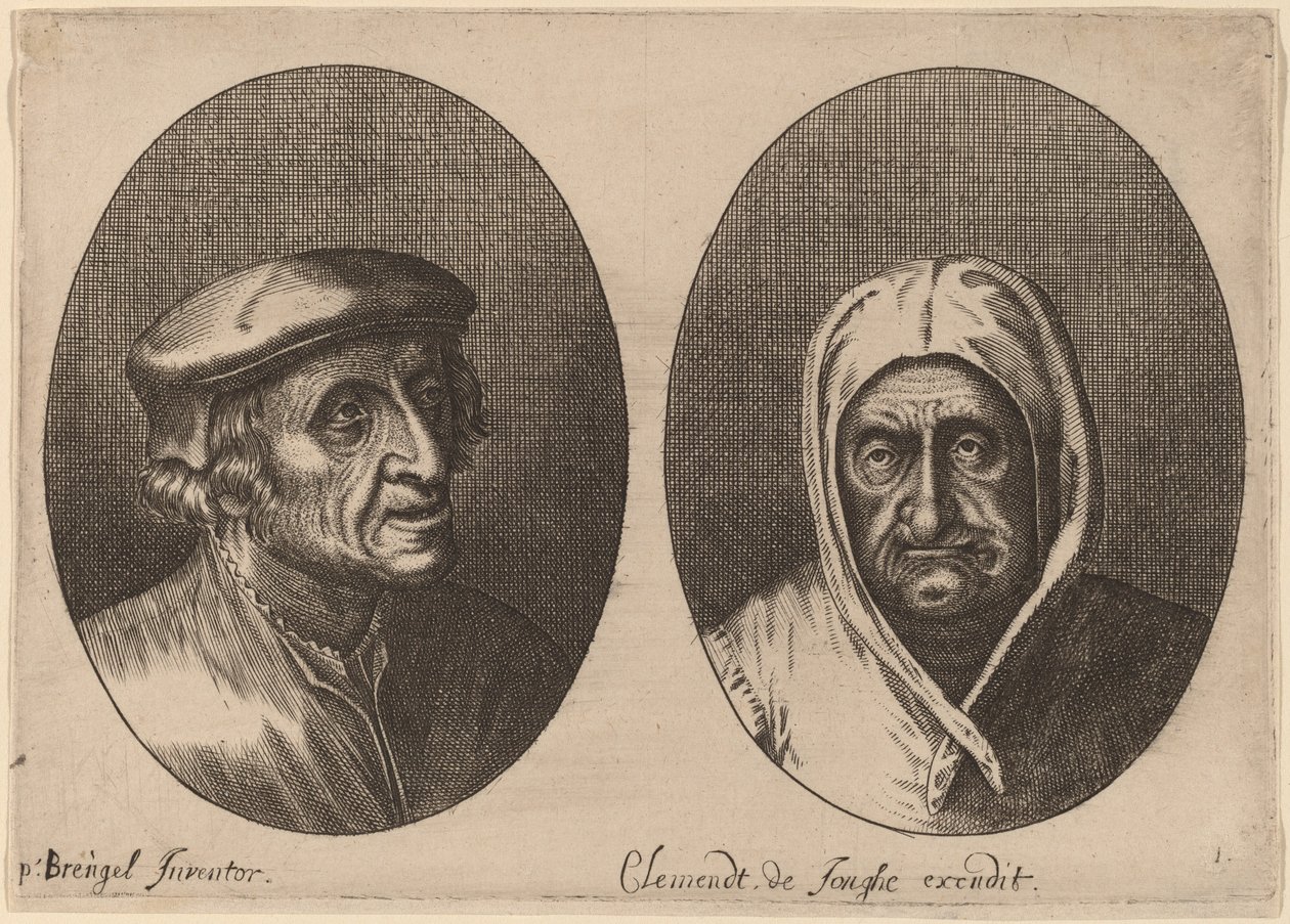 Hoveder af en bondemand og -kvinde af Adriaen Brouwer after Pieter Bruegel the Elder
