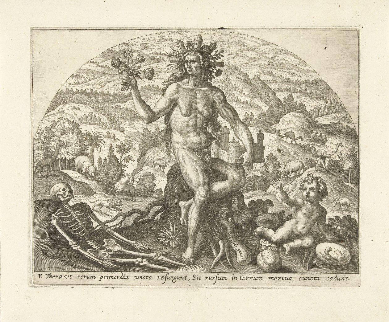 Jord De fire elementer (serietitel) af Adriaen Collaert