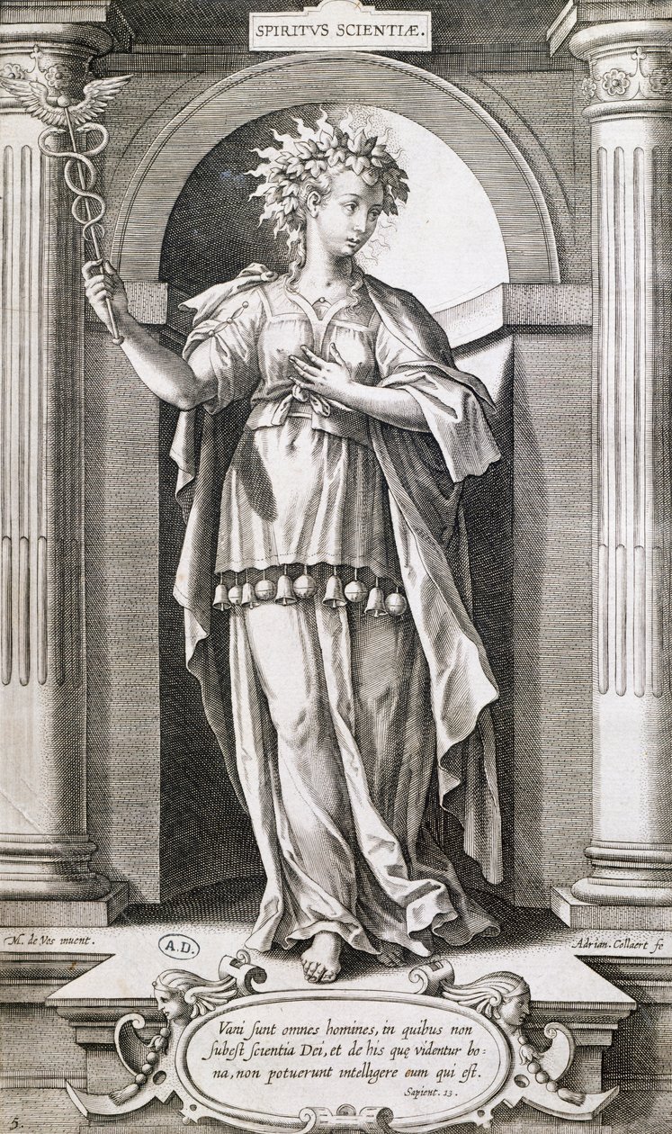 Tieteiden allegoria, Adriaen Collaert (noin 1560-1618). af Adriaen Collaert