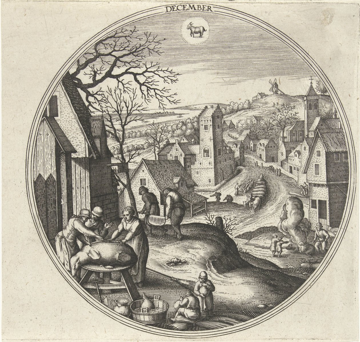 december De tolv måneder (serietitel) af Adriaen Collaert