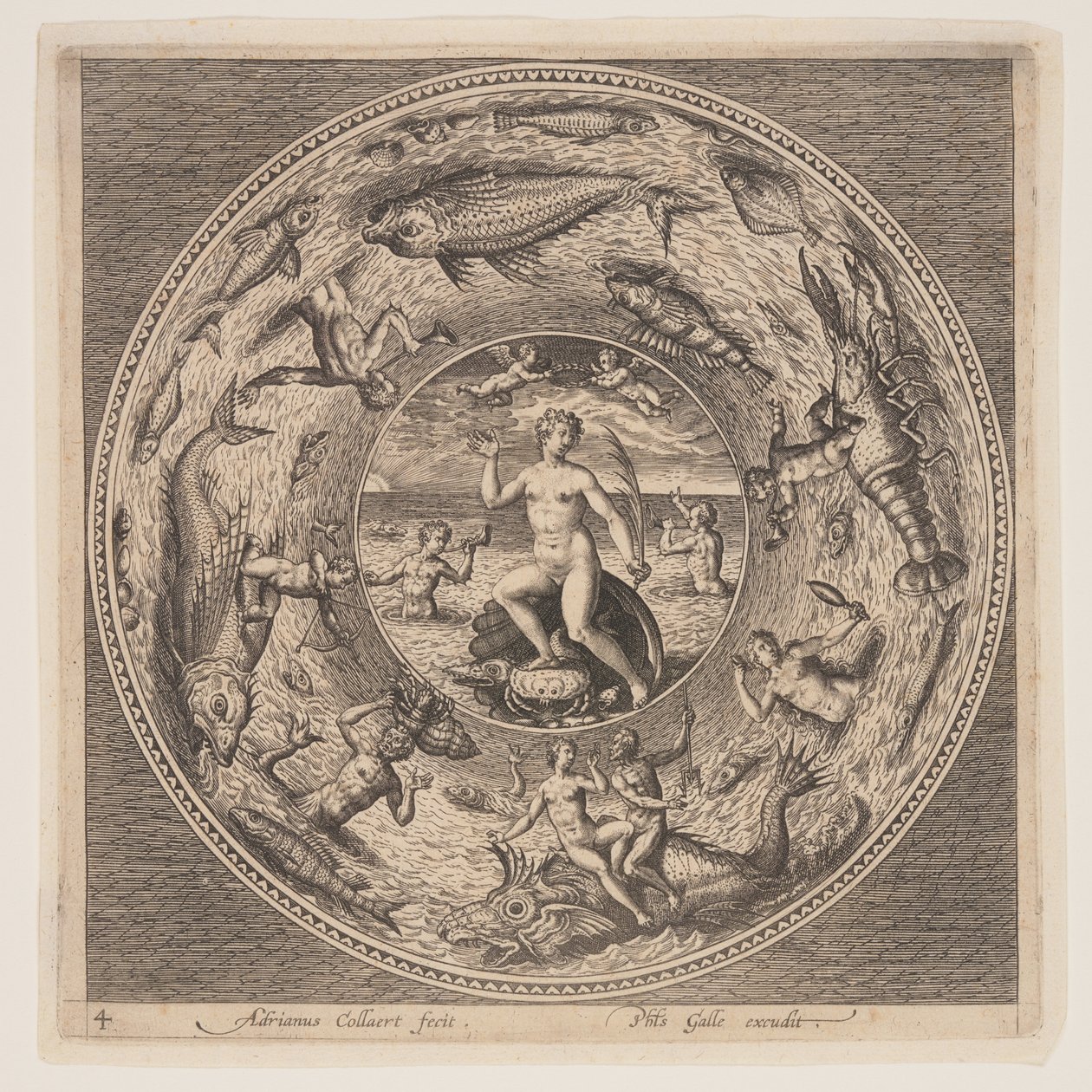 Galathea, fra et sæt design til tallerkener (Fonds de Coupe) af Adriaen Collaert