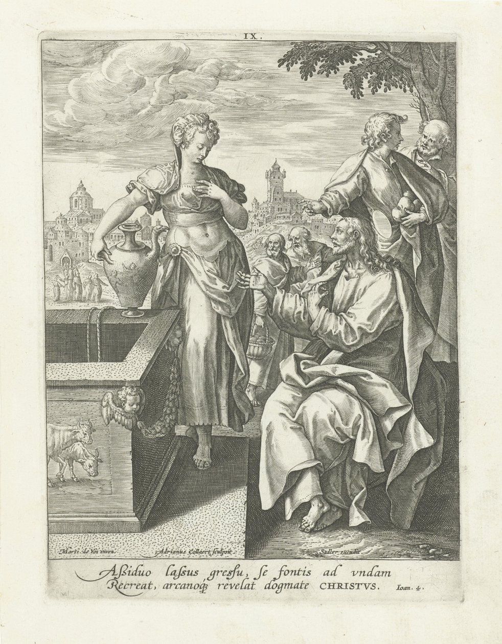 Samtale med den samaritanske kvinde Life of Christ (serietitel) Vita I. Christi (serietitel) af Adriaen Collaert