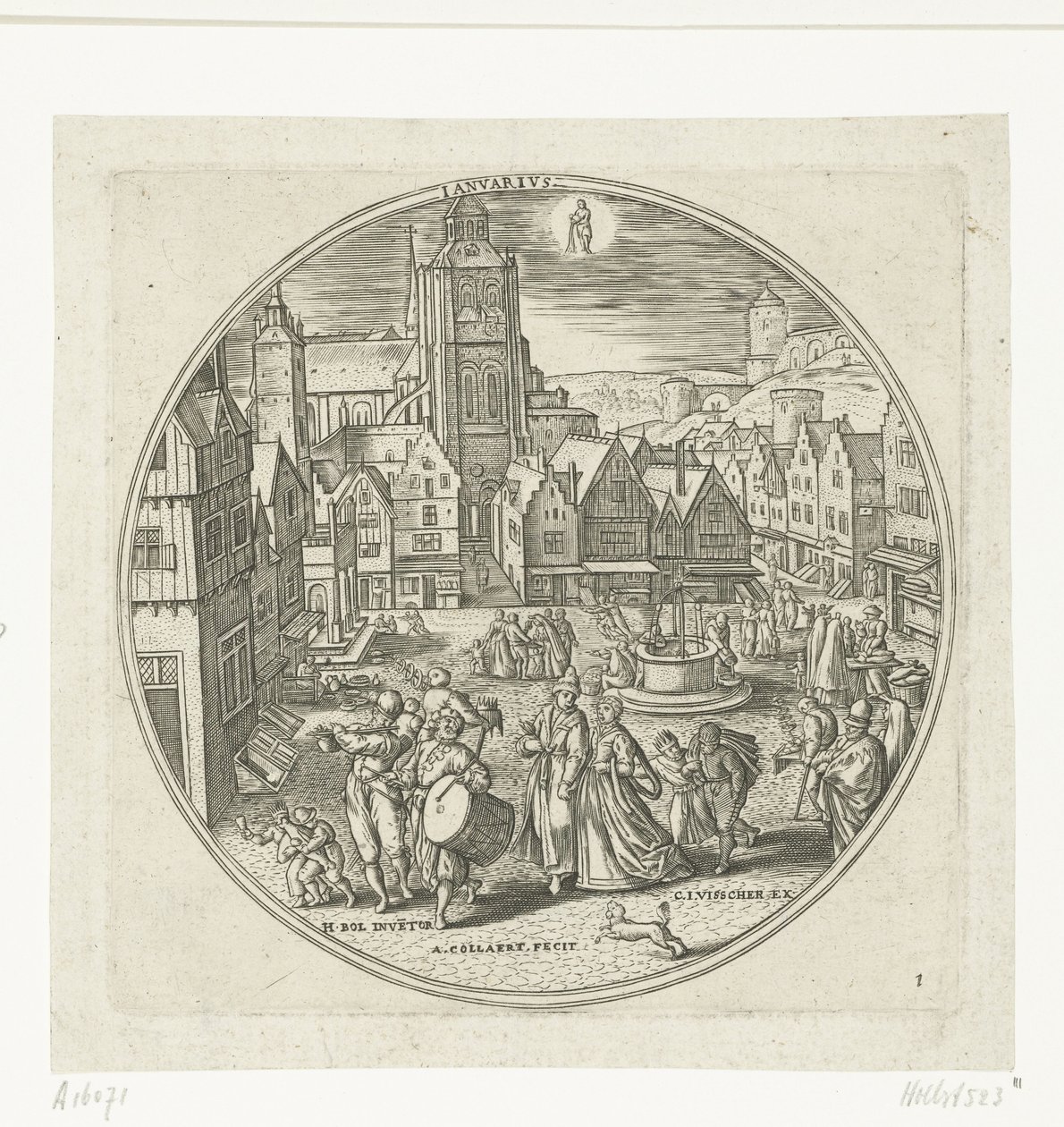 januar Ianvarivs (titel på objekt) De tolv måneder (serietitel) af Adriaen Collaert