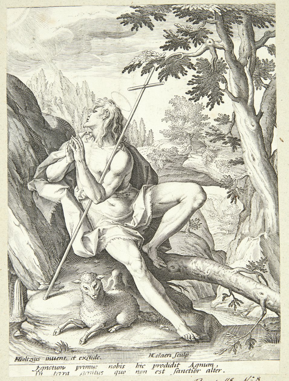 Johannes Døberen i ørkenen af Adriaen Collaert