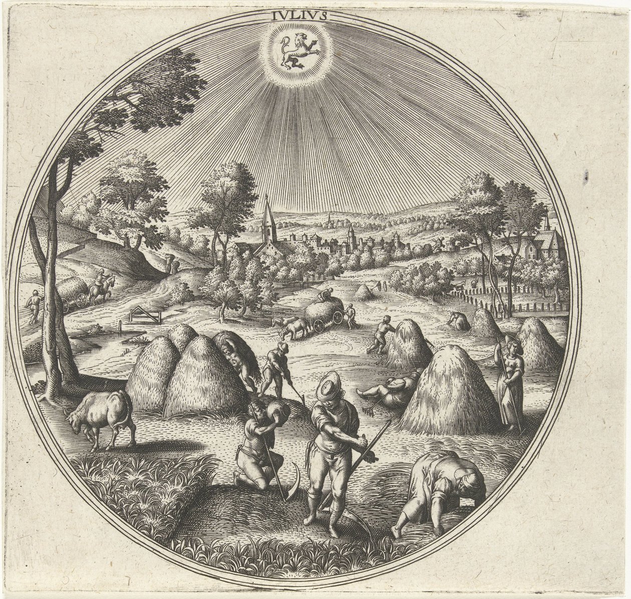 juli Ivlivs (titel på objekt) De tolv måneder (serietitel) af Adriaen Collaert