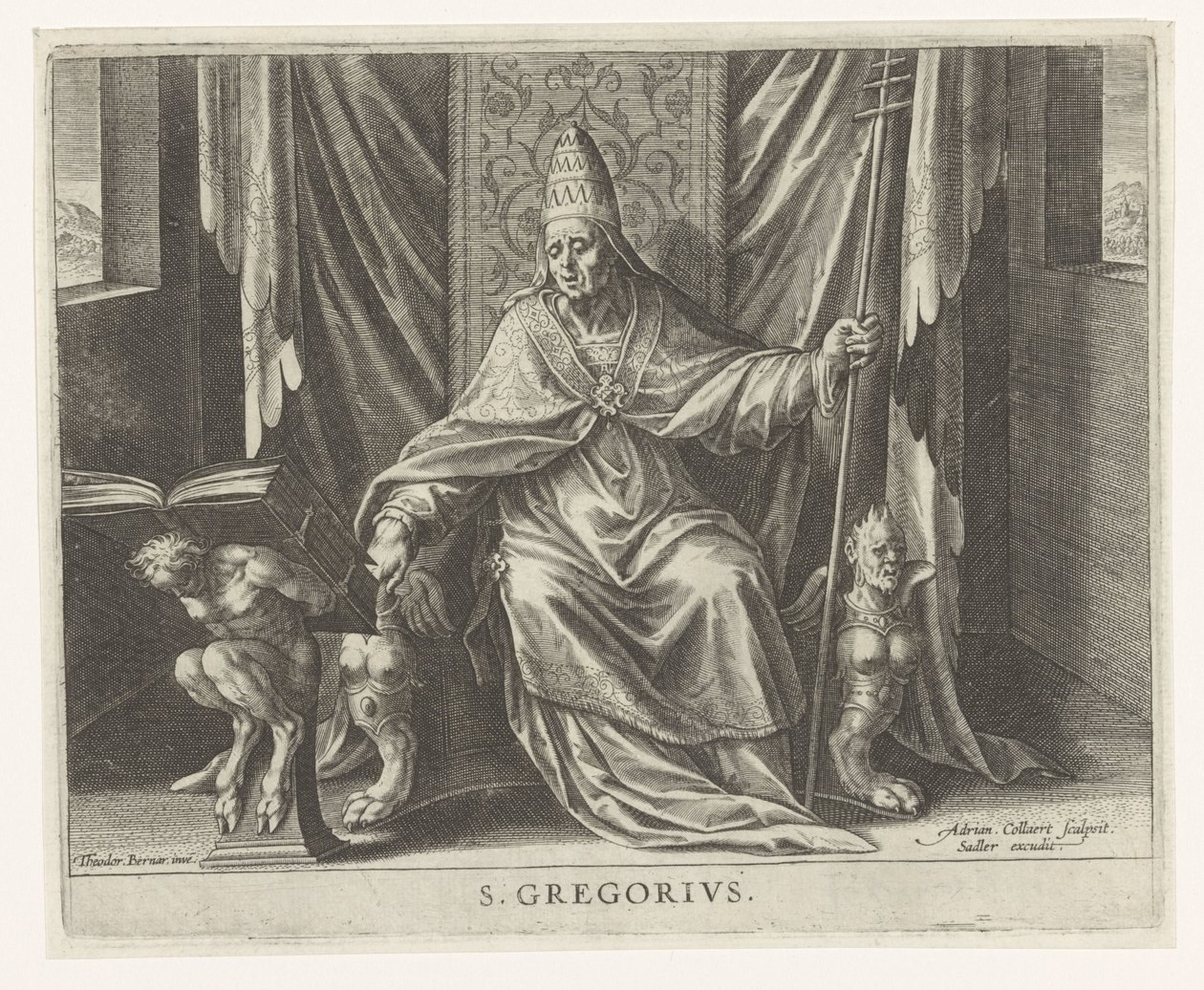 Kirkefader Gregory De fire kirkefædre (serietitel) af Adriaen Collaert