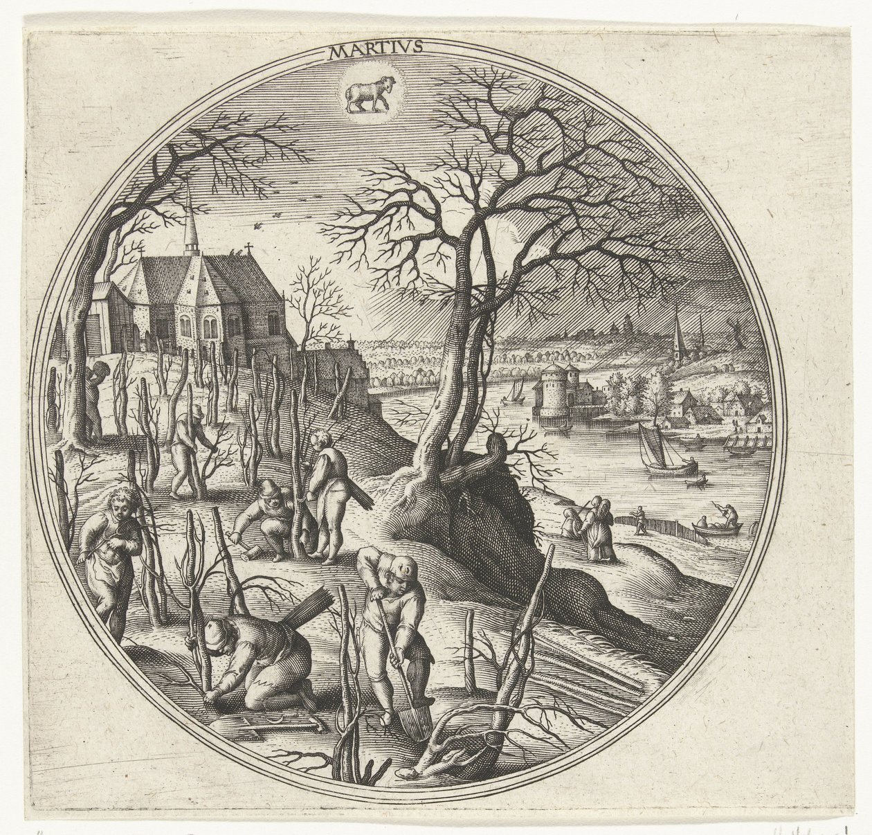 marts Martivs (titel på objekt) De tolv måneder (serietitel) af Adriaen Collaert