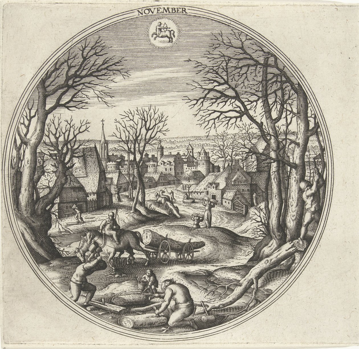 november De tolv måneder (serietitel) af Adriaen Collaert