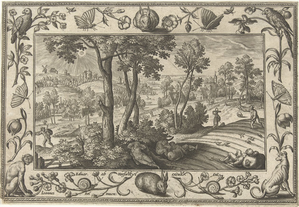 Ukrudt blandt hveden Landskaber med bibelske, mytologiske scener og jagtscener (serietitel) af Adriaen Collaert