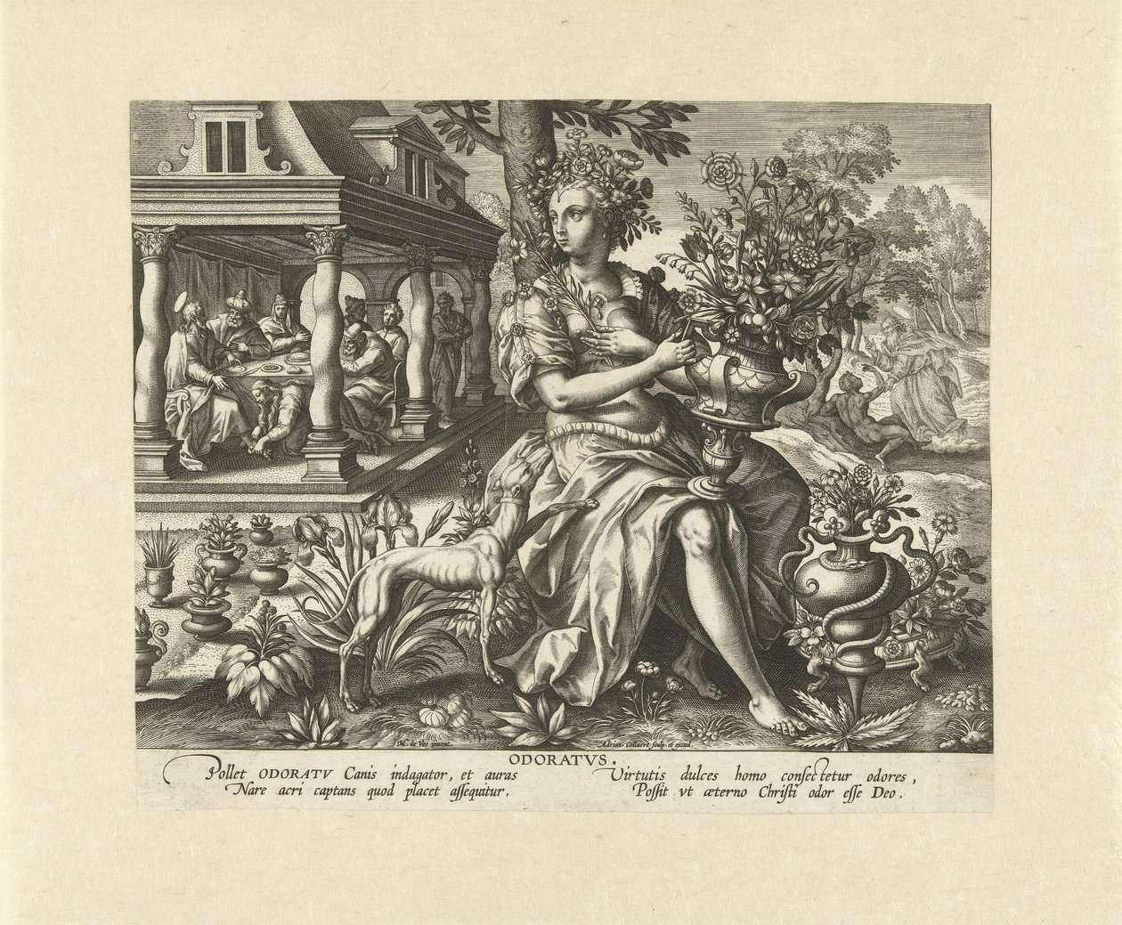 Lugt Odoratvs (titel på objekt) The Five Senses (serietitel) af Adriaen Collaert