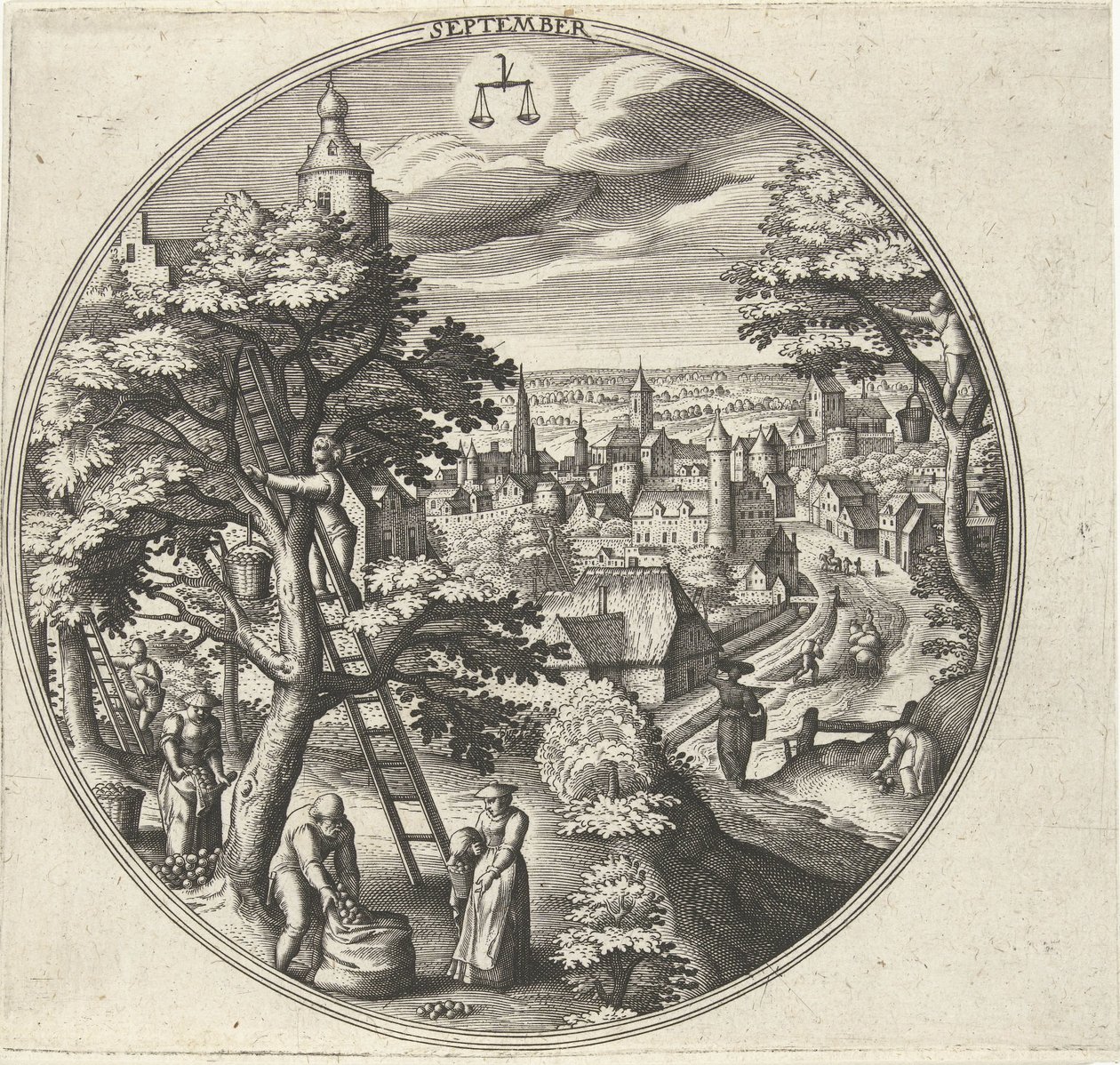september De tolv måneder (serietitel) af Adriaen Collaert