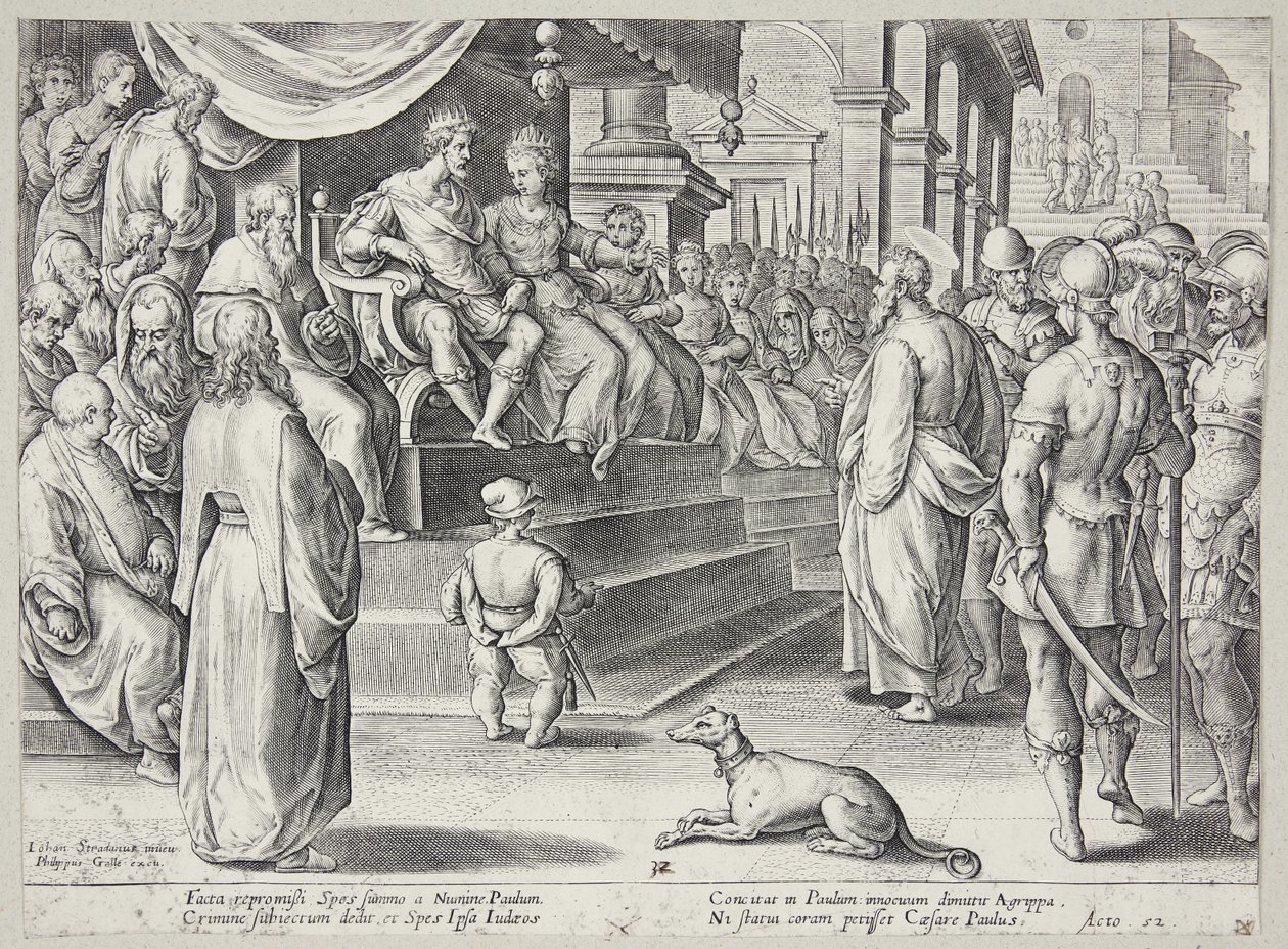 Sankt Paulus før Festus og Agrippa af Adriaen Collaert