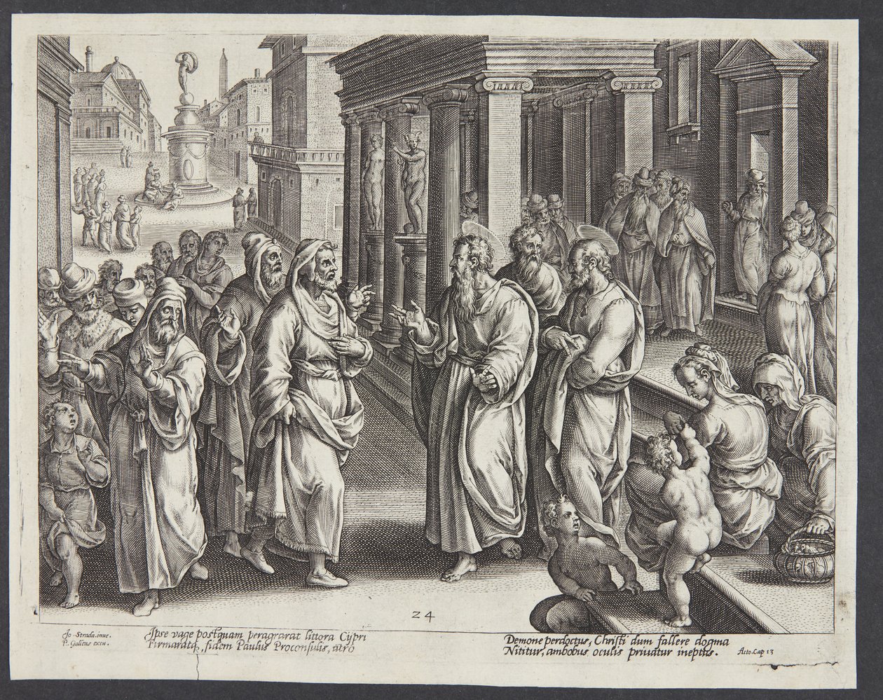 Blændingen af Elymas af Adriaen Collaert