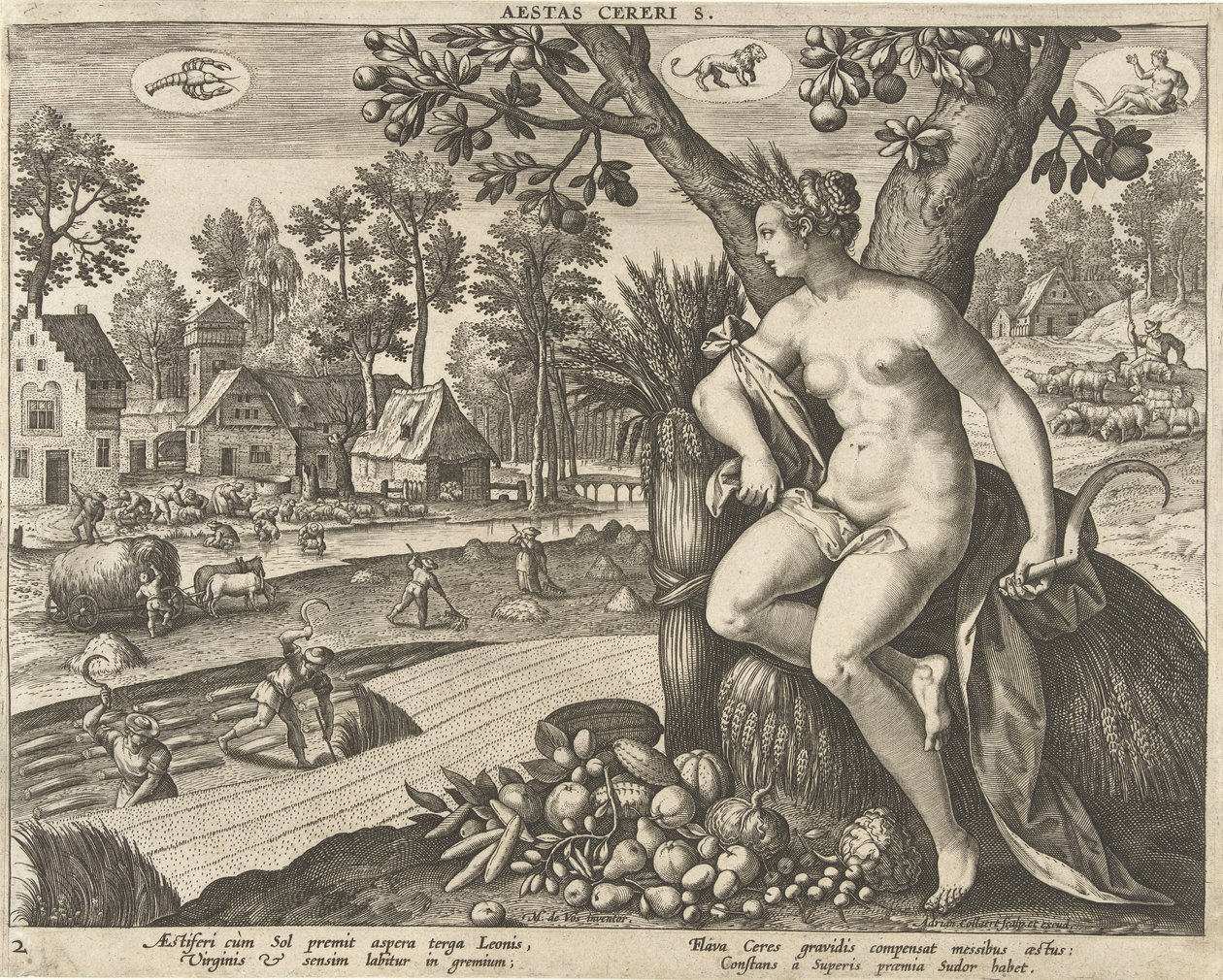 Sommer Aestas cereris. (titel på objekt) De fire årstider (serietitel) af Adriaen Collaert