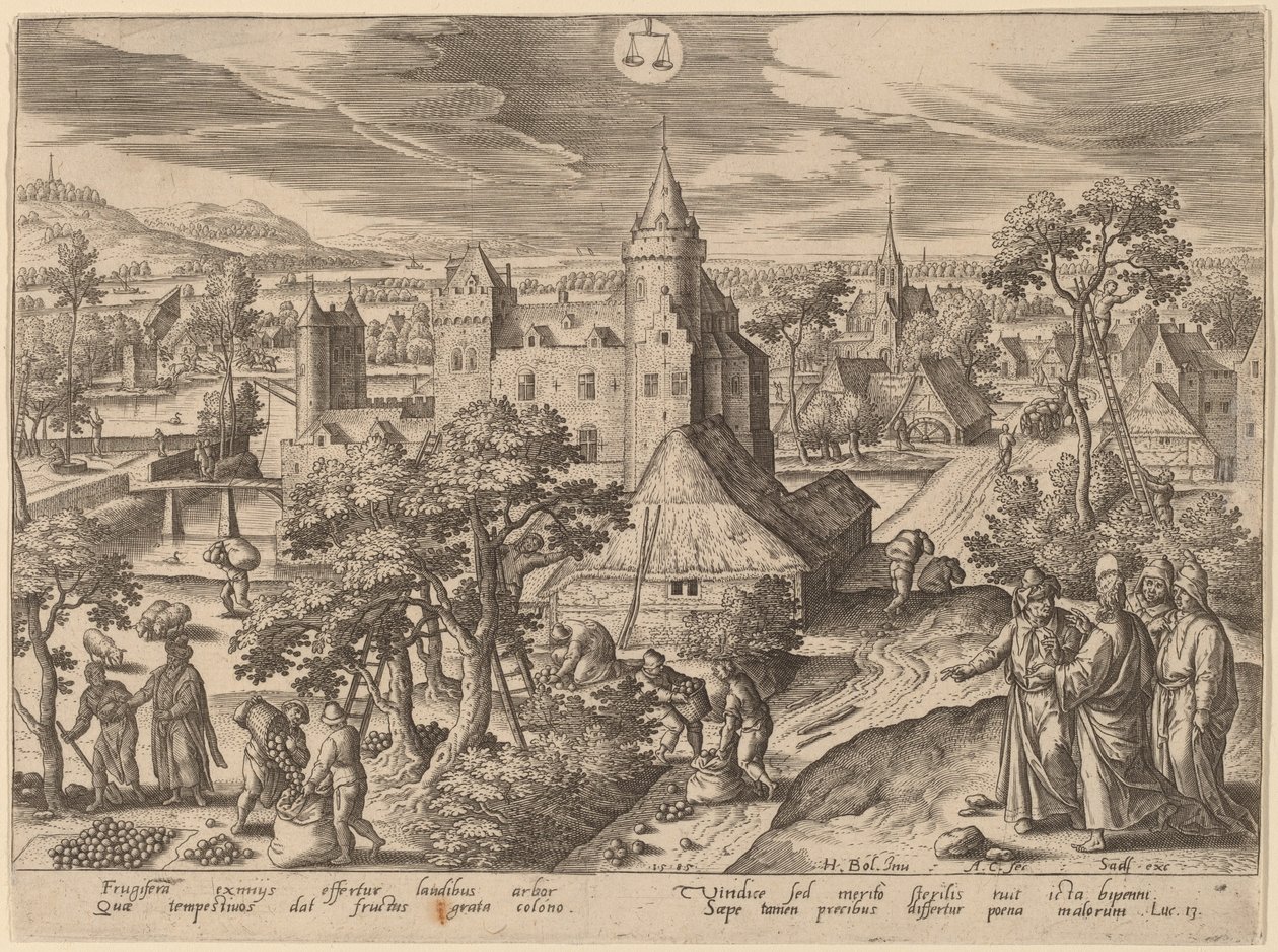 Lignelsen om det golde figentræ af Adriaen Collaert after Hans Bol