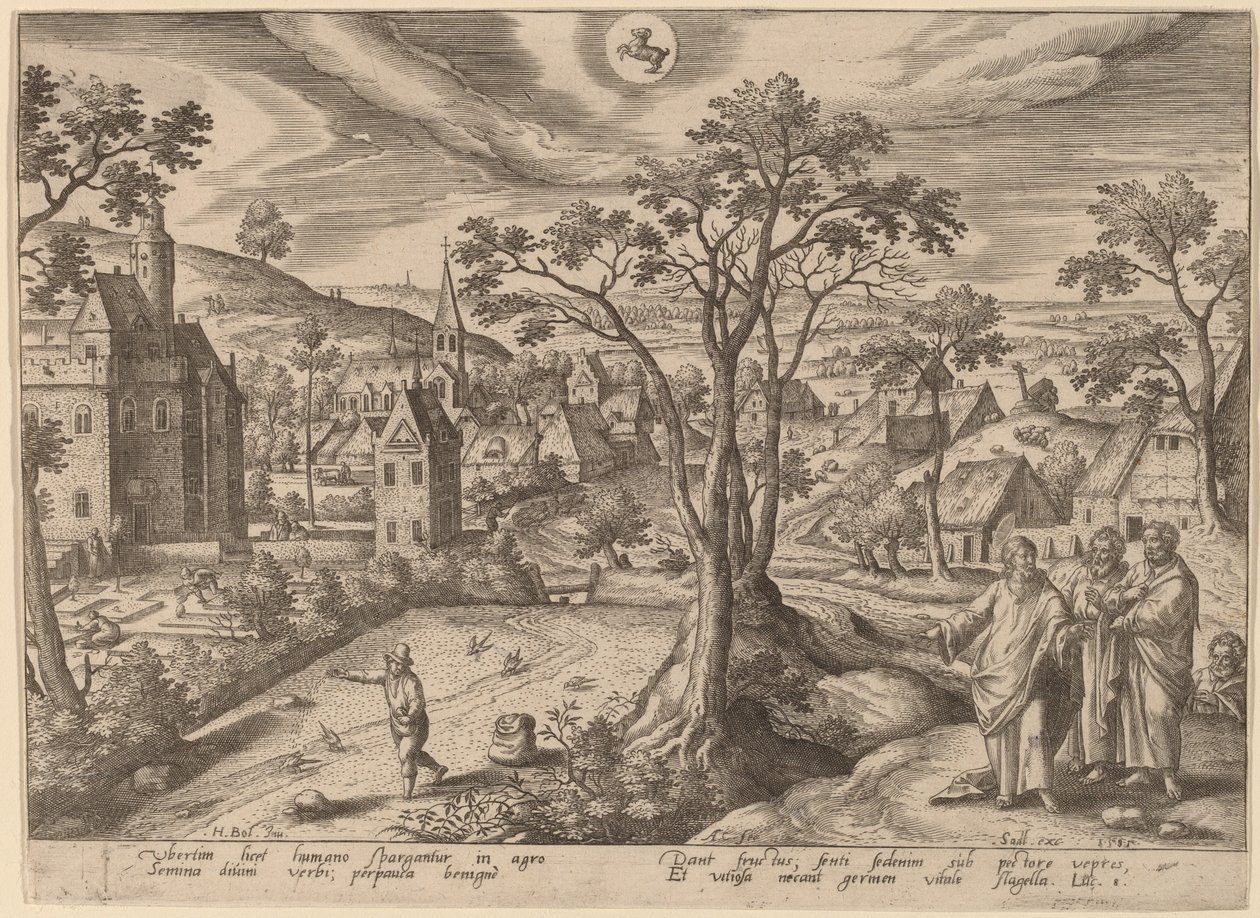 Lignelsen om såmanden af Adriaen Collaert after Hans Bol