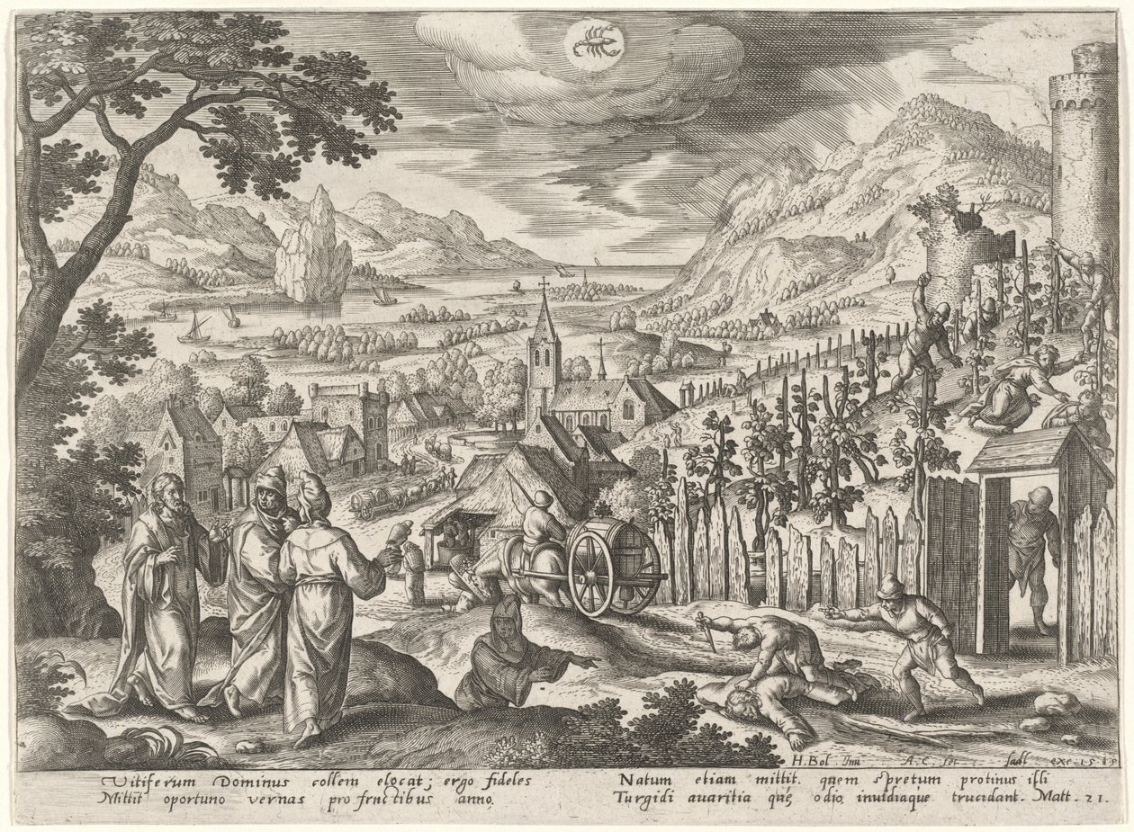 Lignelsen om de uretfærdige mænd af Adriaen Collaert after Hans Bol