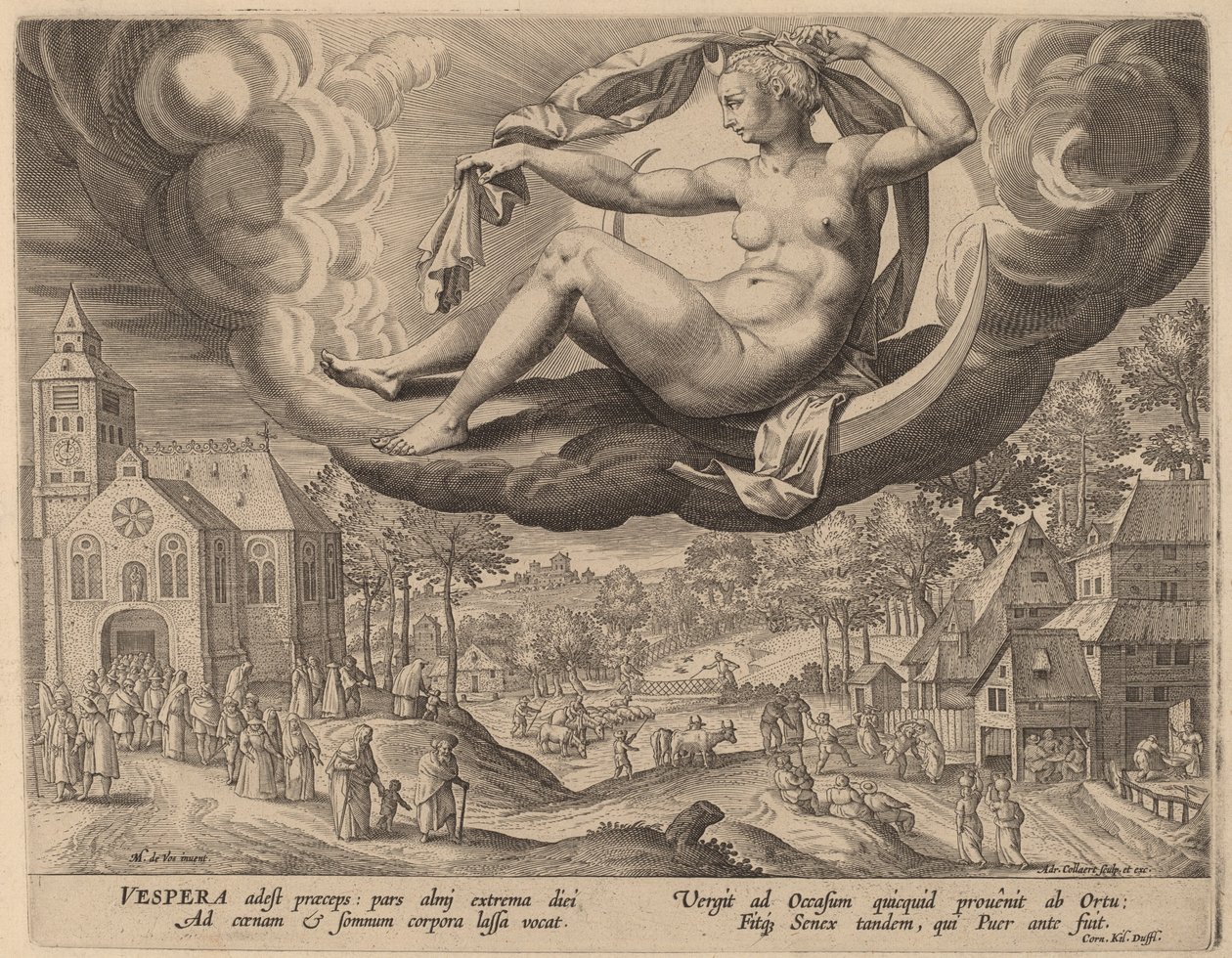 Aften af Adriaen Collaert after Maarten de Vos