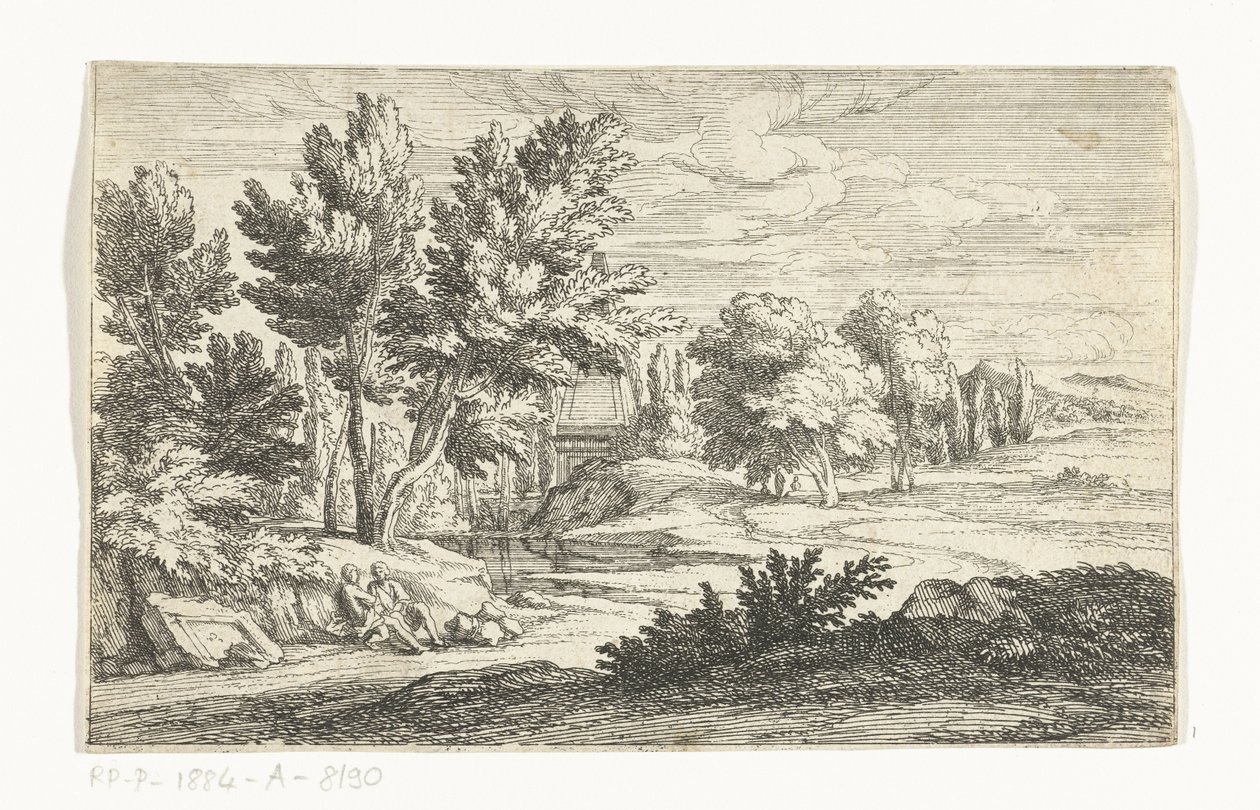 Landskab med begravelsesmonument af Adriaen Frans Boudewyns
