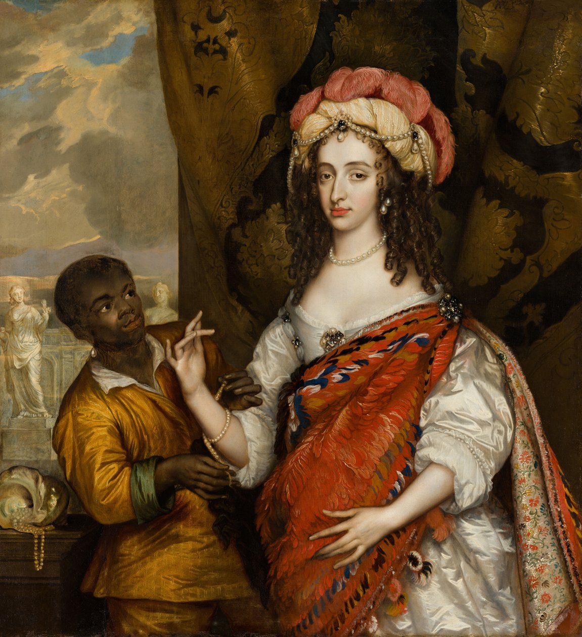 Portræt af Mary Stuart, prinsesse af Orange 1631-1660, ca 1664. af Adriaen Hannemann