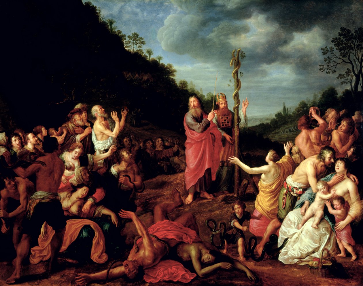 Moses and the Brazen Serpent, 1640 af Adriaen I van Nieulandt
