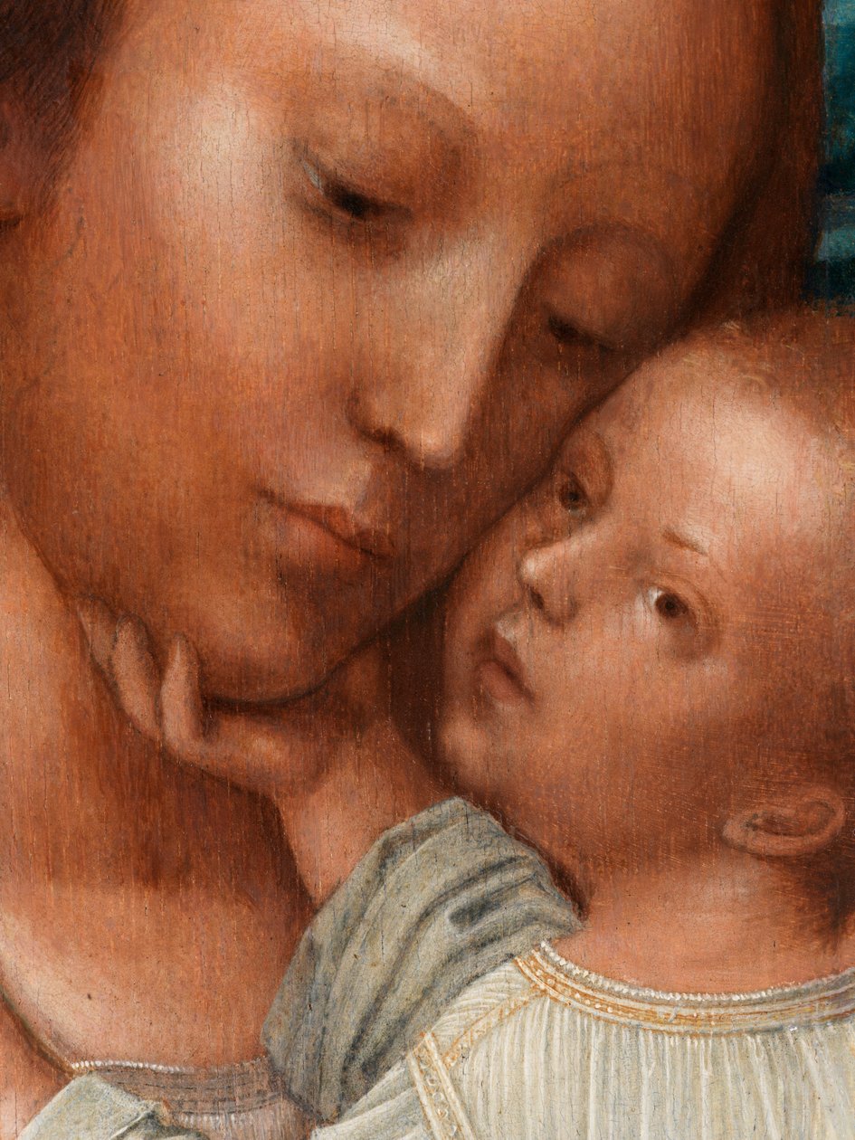 Detalje af Madonna med Johannes Døberen og Sankt Hieronymus (olie på panel) af Adriaen Isenbrandt or Isenbrant