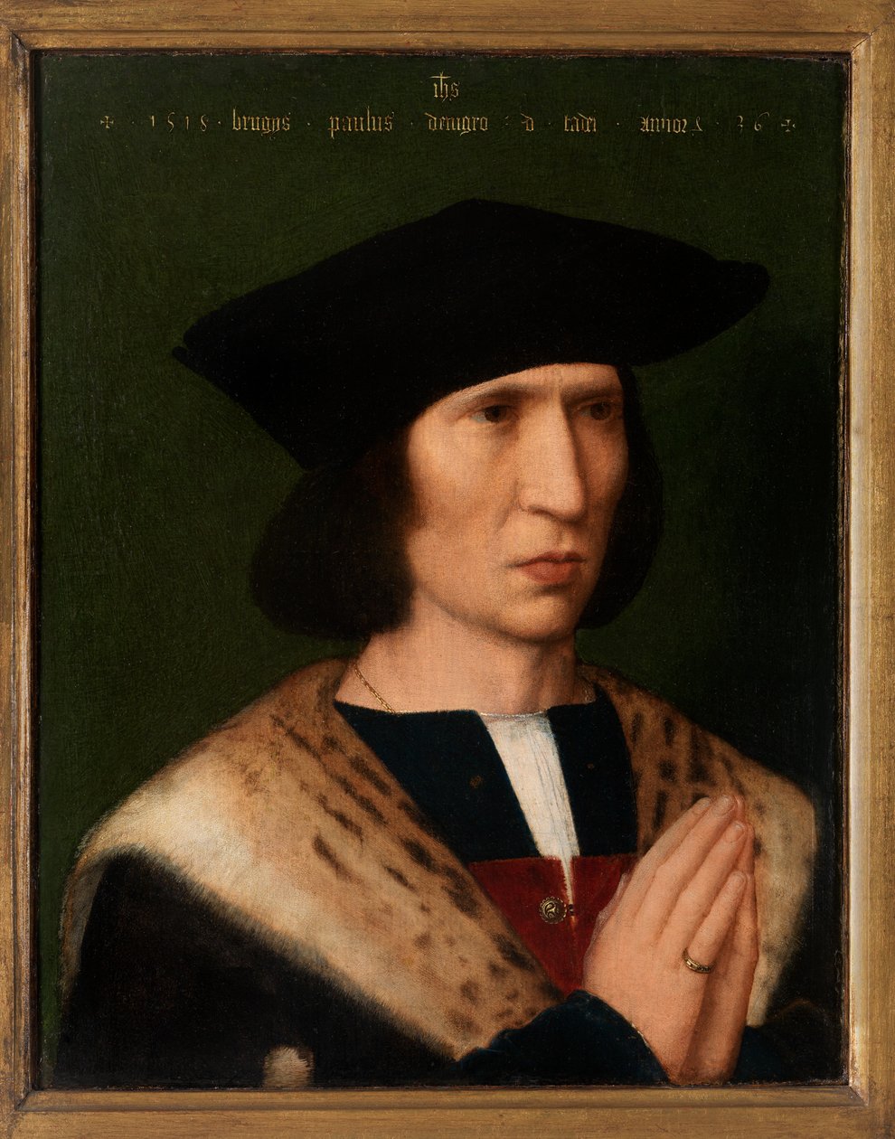 Portræt af Paulus de Nigro af Adriaen Isenbrandt or Isenbrant