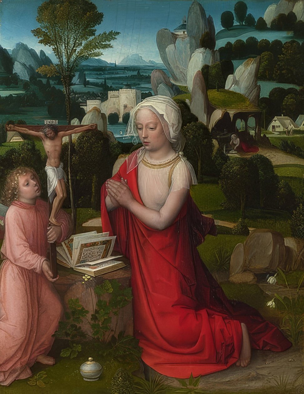 Maria Magdalena i et landskab. Omkring 1520 af Adriaen Isenbrandt or Isenbrant