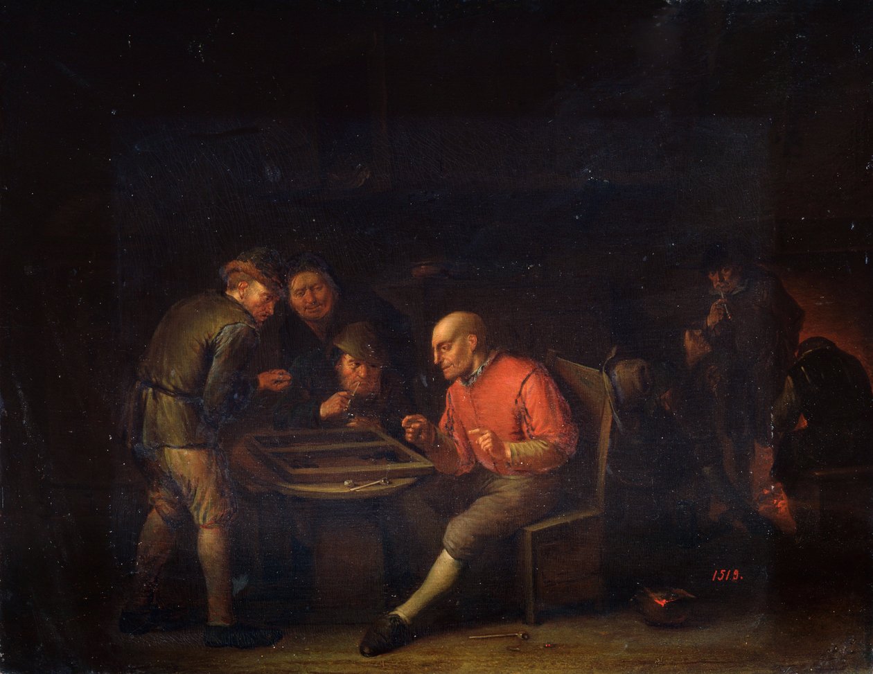 Flemings spiller terninger, 1600-tallet af Adriaen Jansz. van Ostade