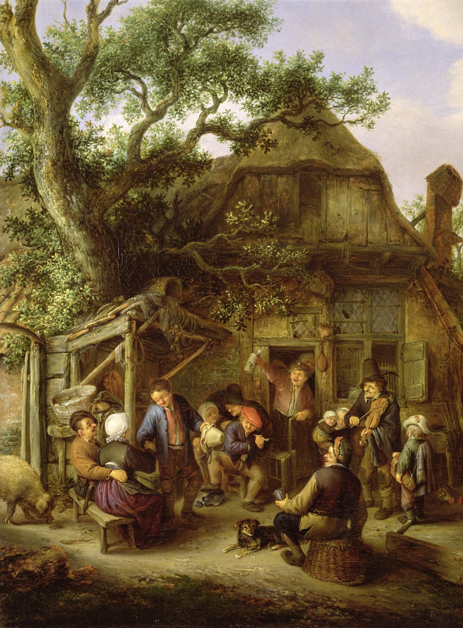 Happy Peasants, 1648 (Detaljer) (se 242086) af Adriaen Jansz. van Ostade