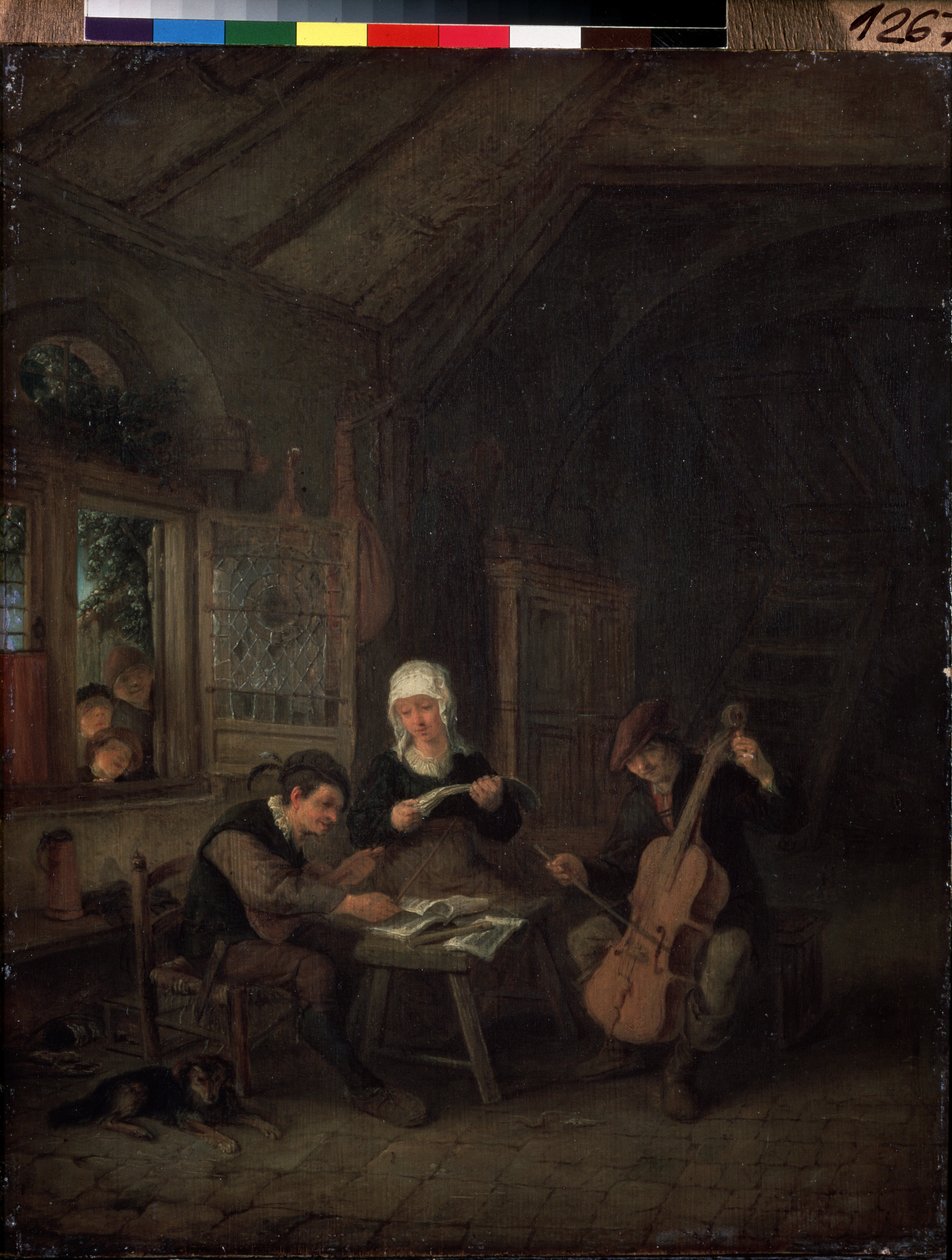 Landsbymusikere (Landsmusikere). Violinist og cellist spiller i et hus. Maleri af Adriaen Jansz Van Ostade (1610-1685) af Adriaen Jansz. van Ostade