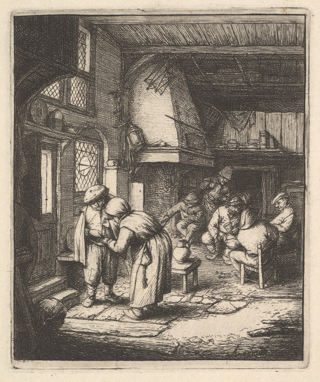 Bonde betaler sin regning, 1600-tallet. af Adriaen Jansz. van Ostade