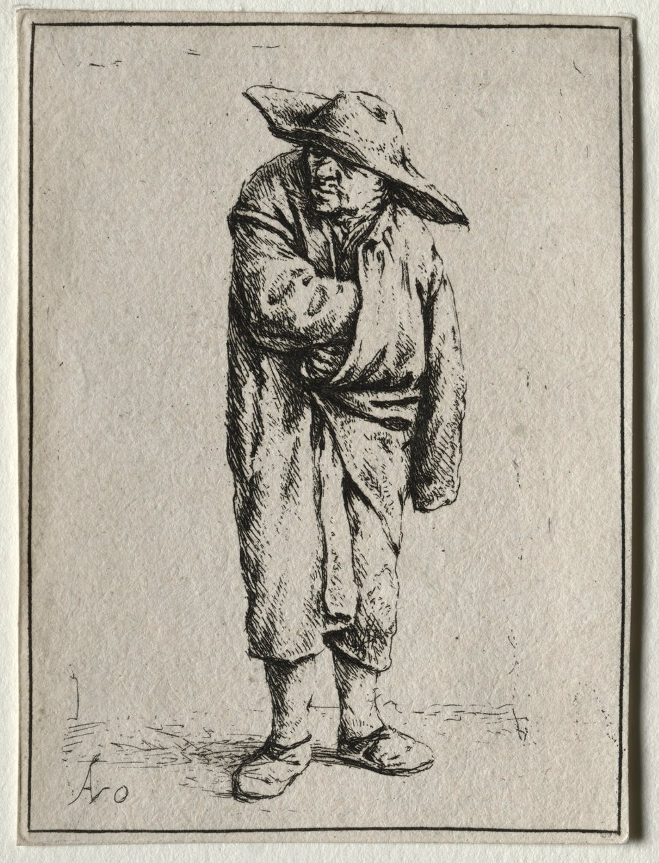 Bonde med hånden i kappen. af Adriaen Jansz. van Ostade